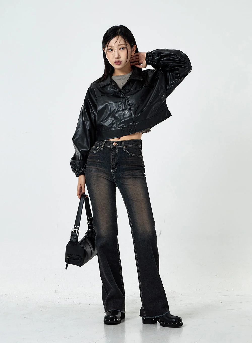 Basic Washed Bootcut Jeans CS07 - Image 10