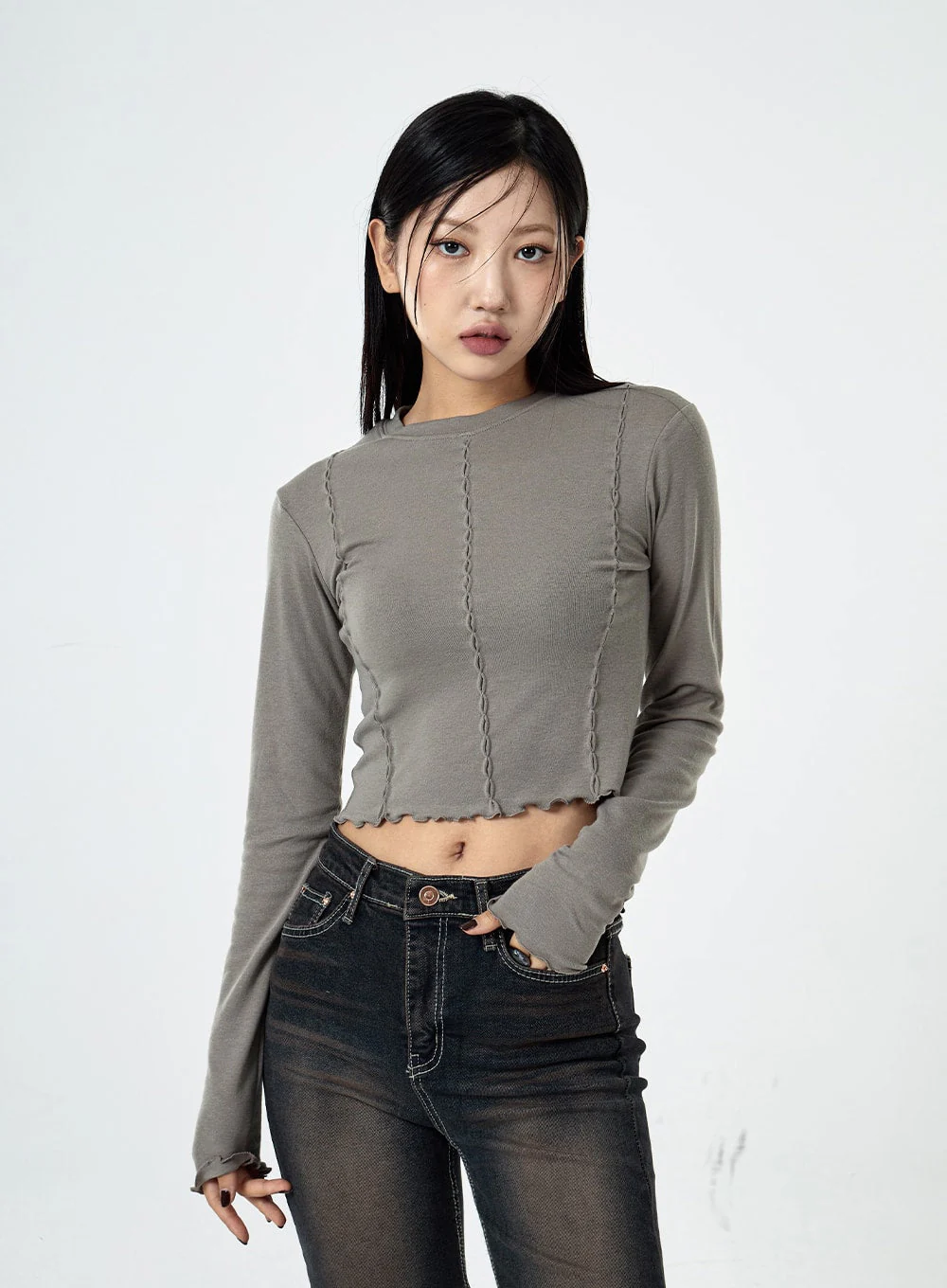 Basic Washed Bootcut Jeans CS07 - Image 11