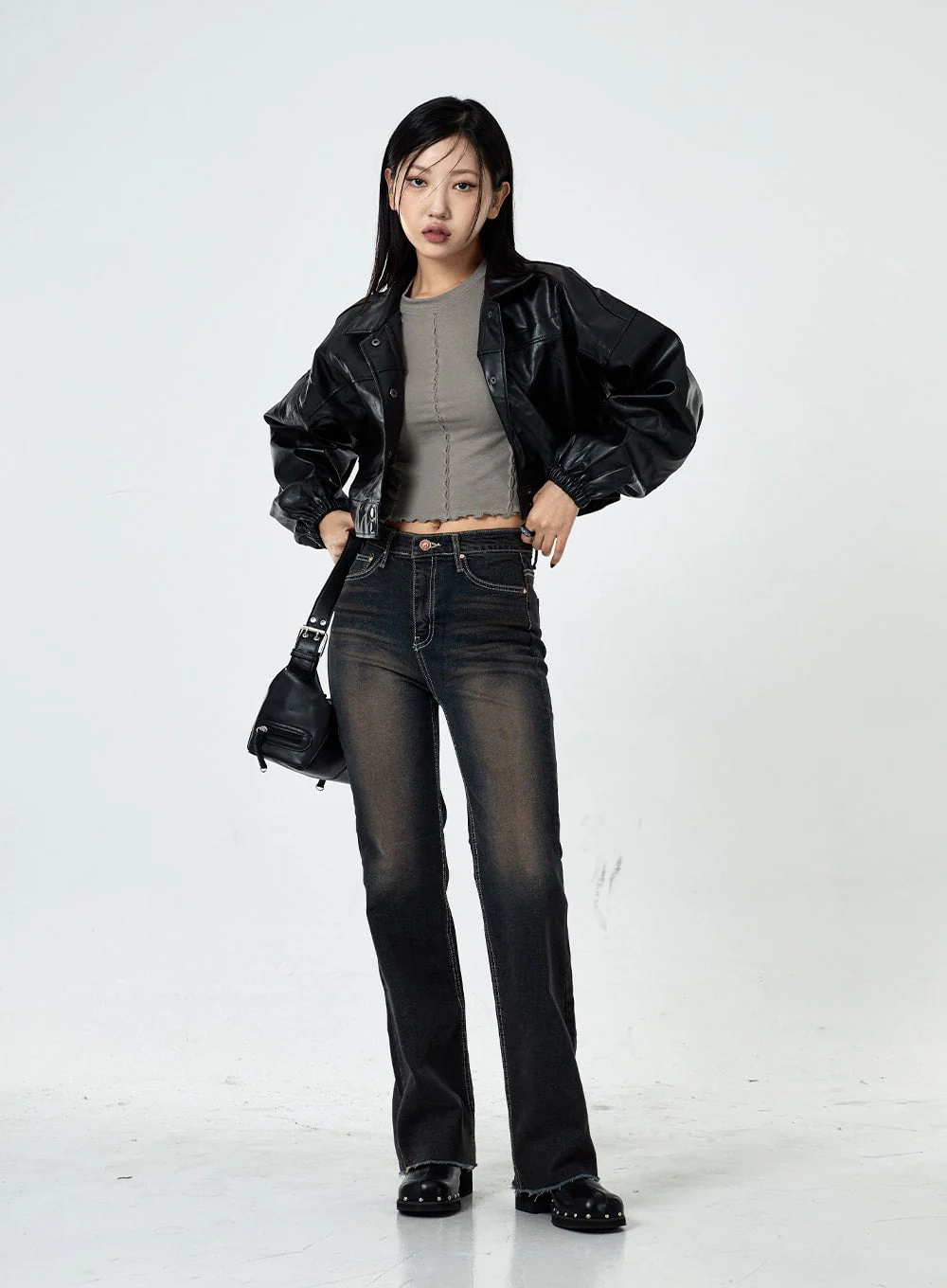 Basic Washed Bootcut Jeans CS07 - Image 3