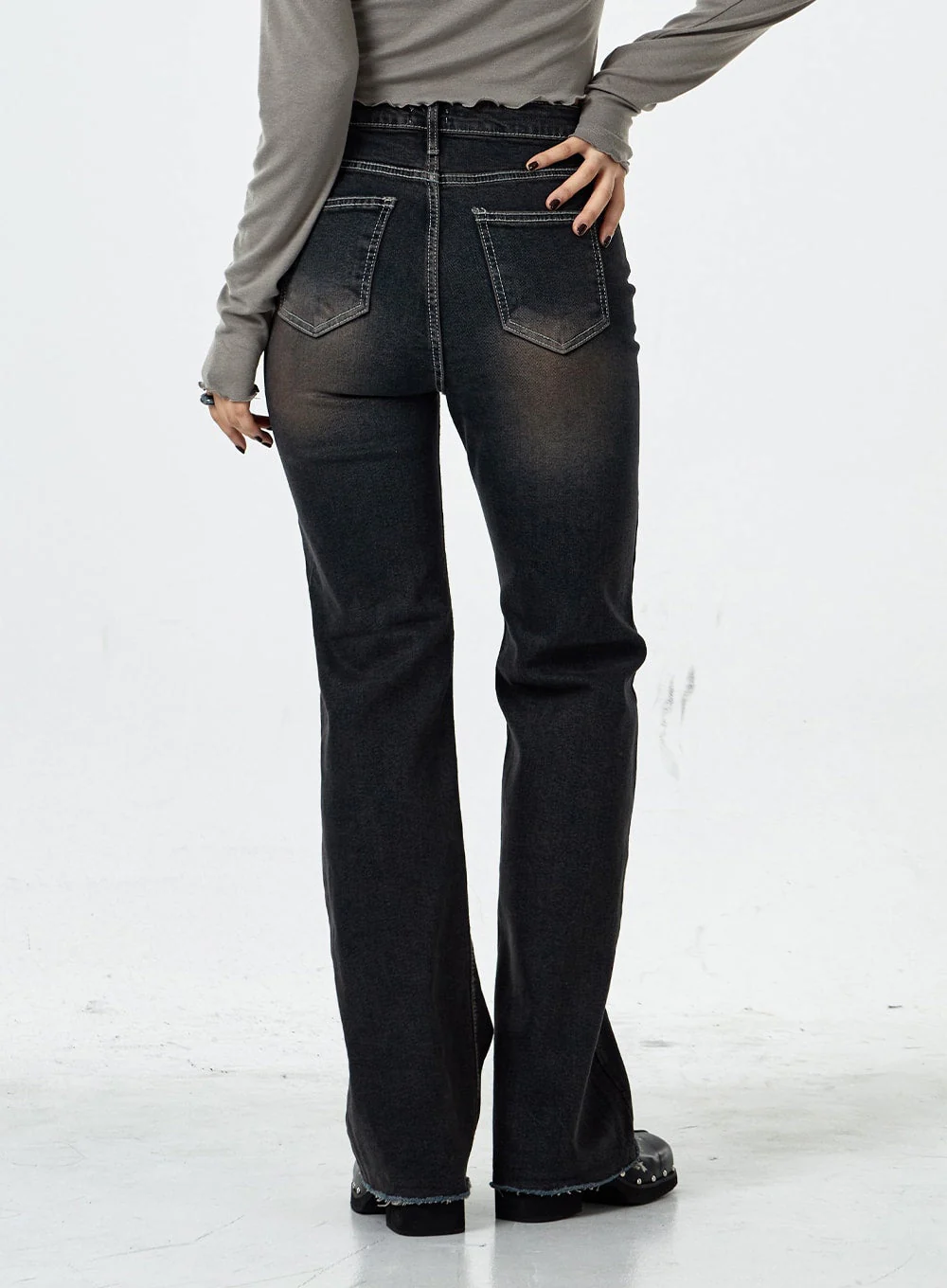 Basic Washed Bootcut Jeans CS07 - Image 6
