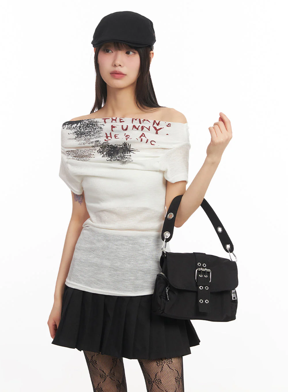 Chunky Buckle Eyelet Shoulder Bag IY502 - Image 4