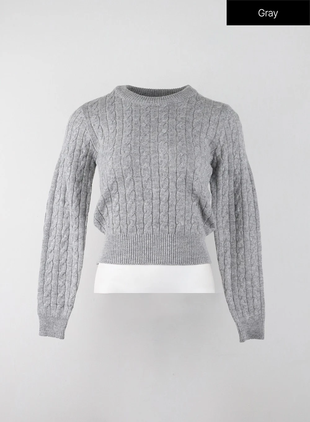 Crop Cable Knit Sweater IJ403 - Image 10