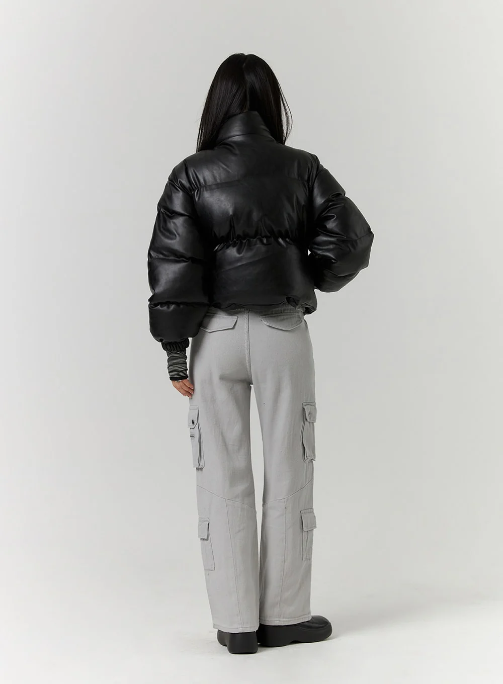 Crop Zip Up Puffer Jacket CD314 - Image 7