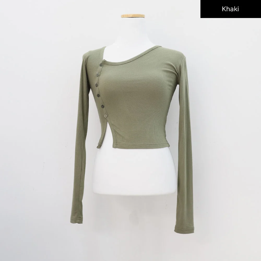 Cropped Cardigan with Diagonal Buttons CM22 - Image 14