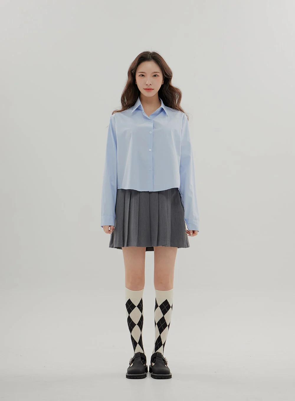 Cropped Long Sleeve Shirt B0802 - Image 26