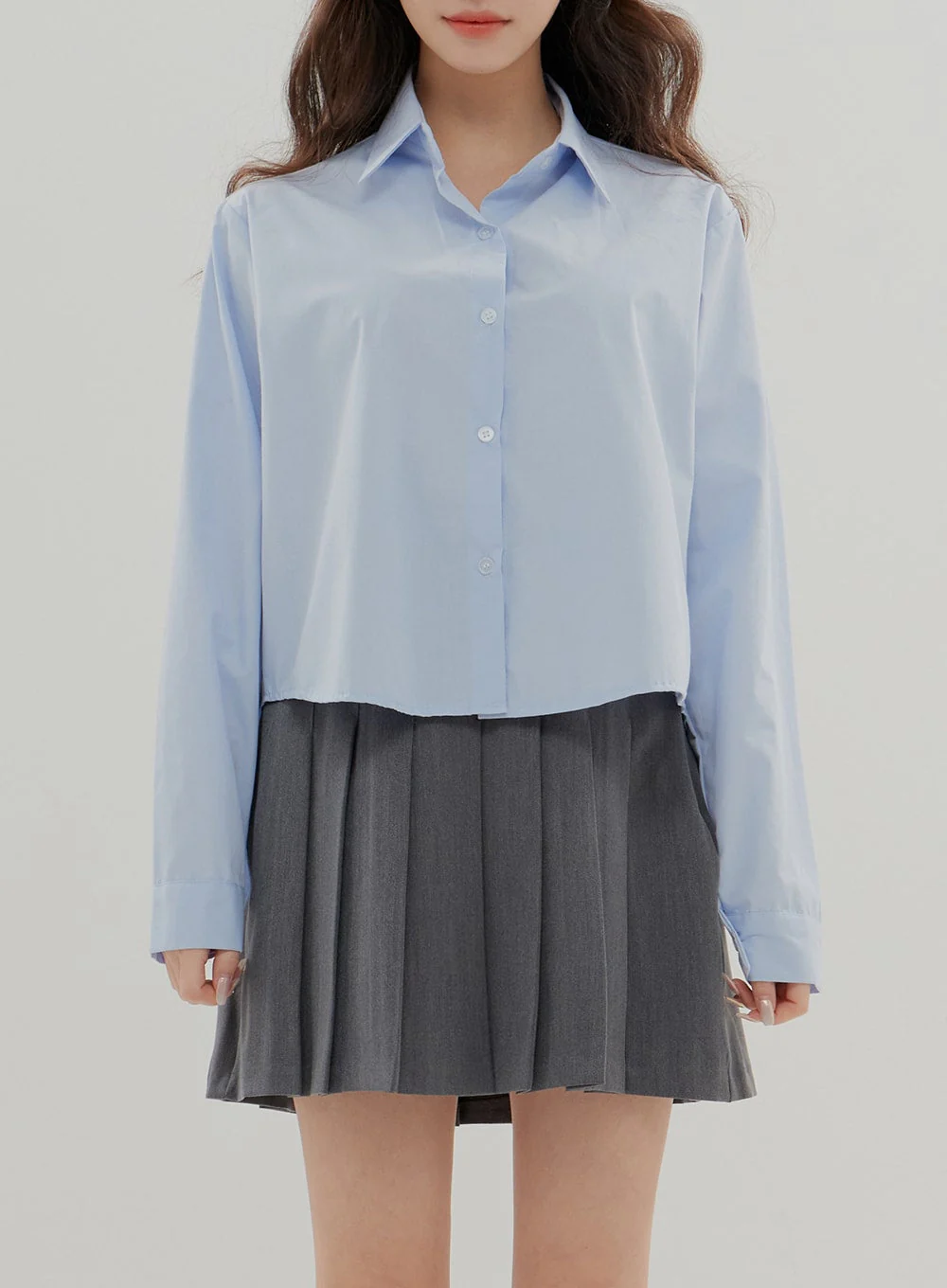 Cropped Long Sleeve Shirt B0802 - Image 29