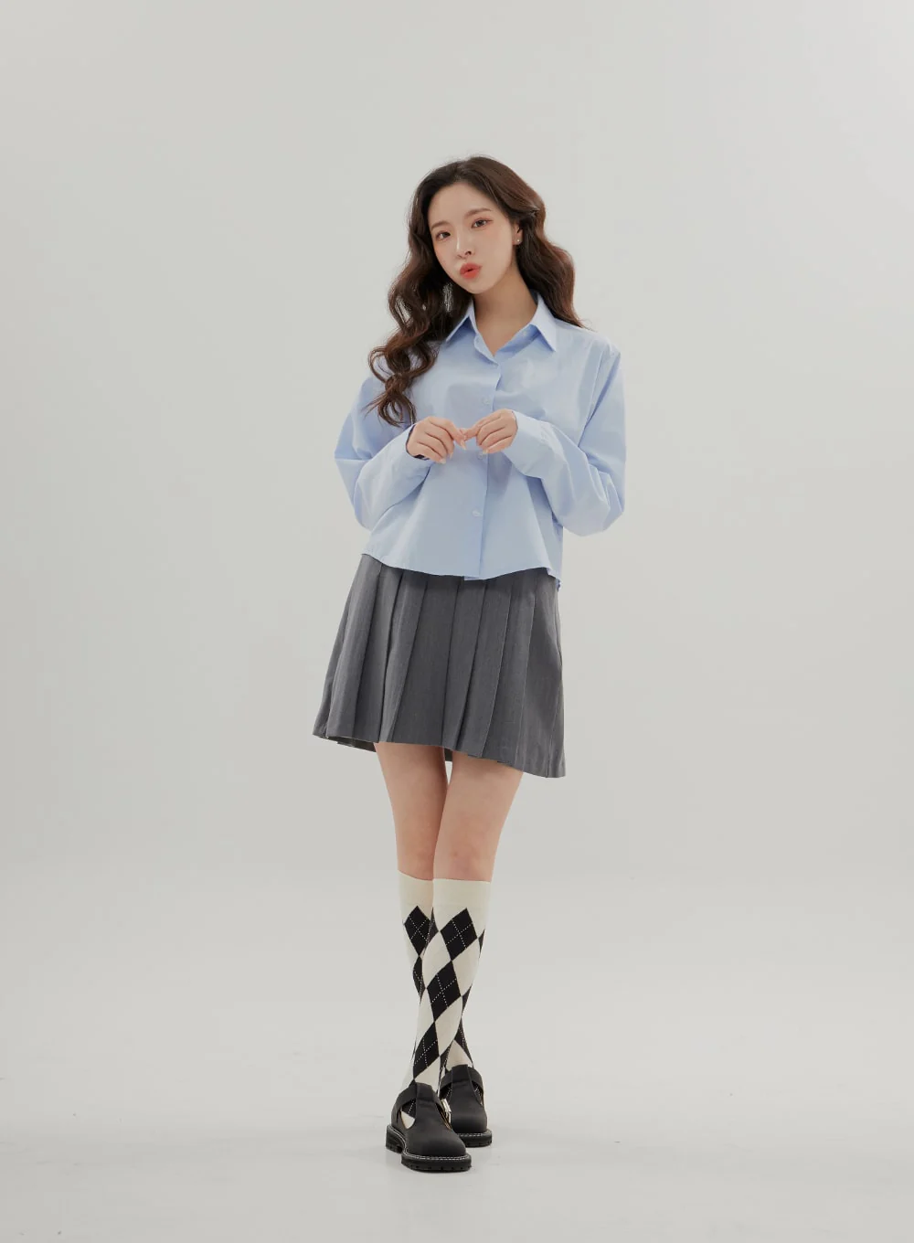 Cropped Long Sleeve Shirt B0802 - Image 3