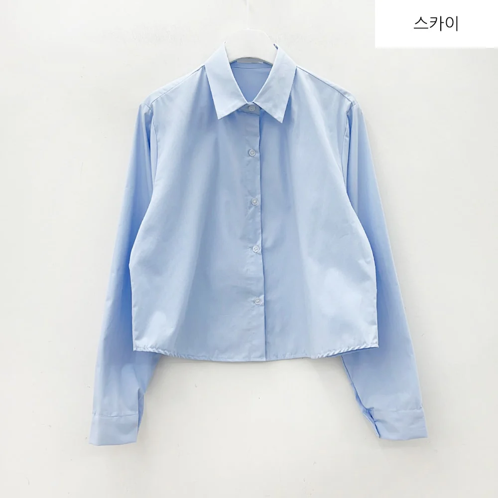 Cropped Long Sleeve Shirt B0802 - Image 34