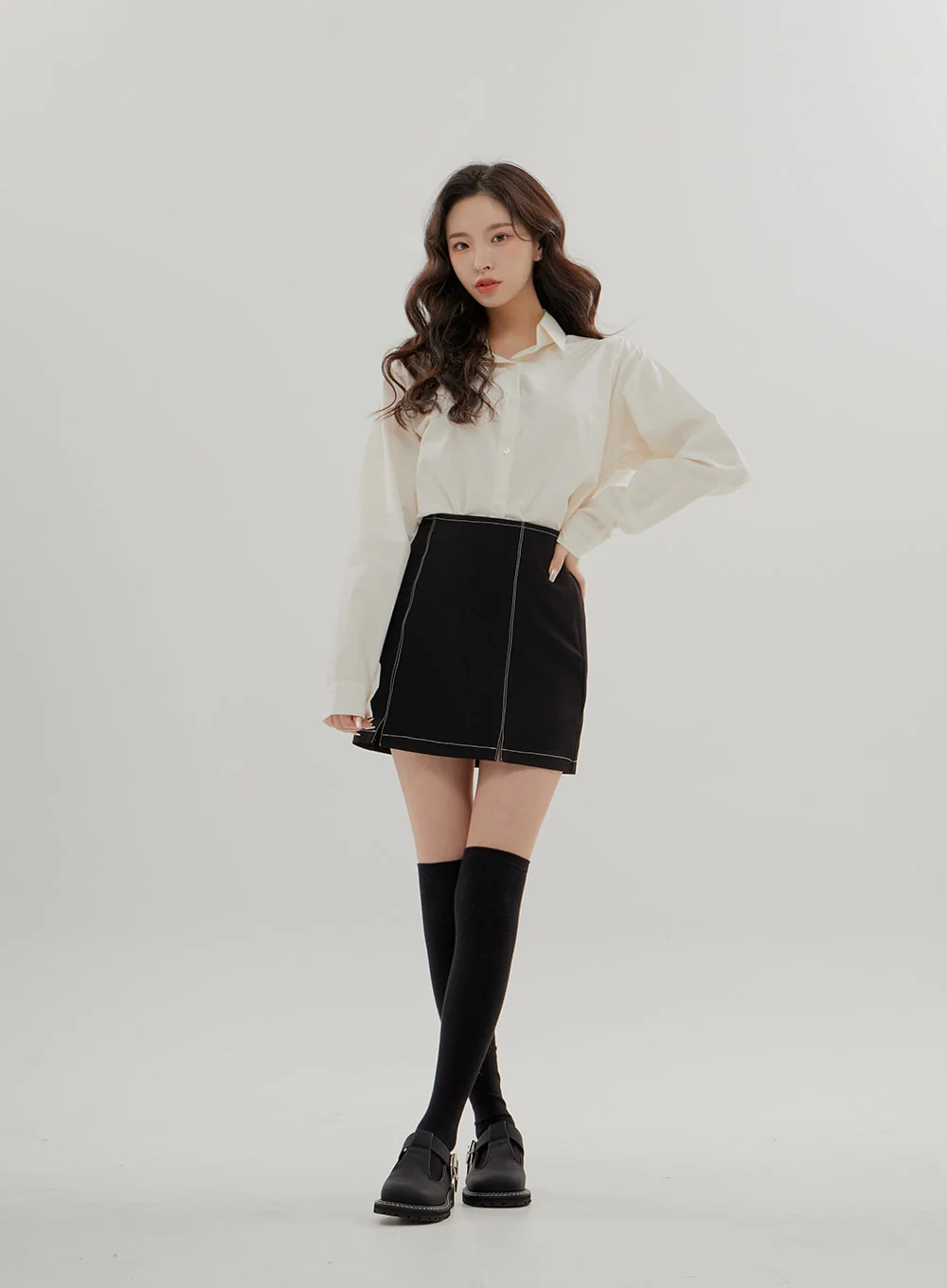 Cropped Long Sleeve Shirt B0802 - Image 5