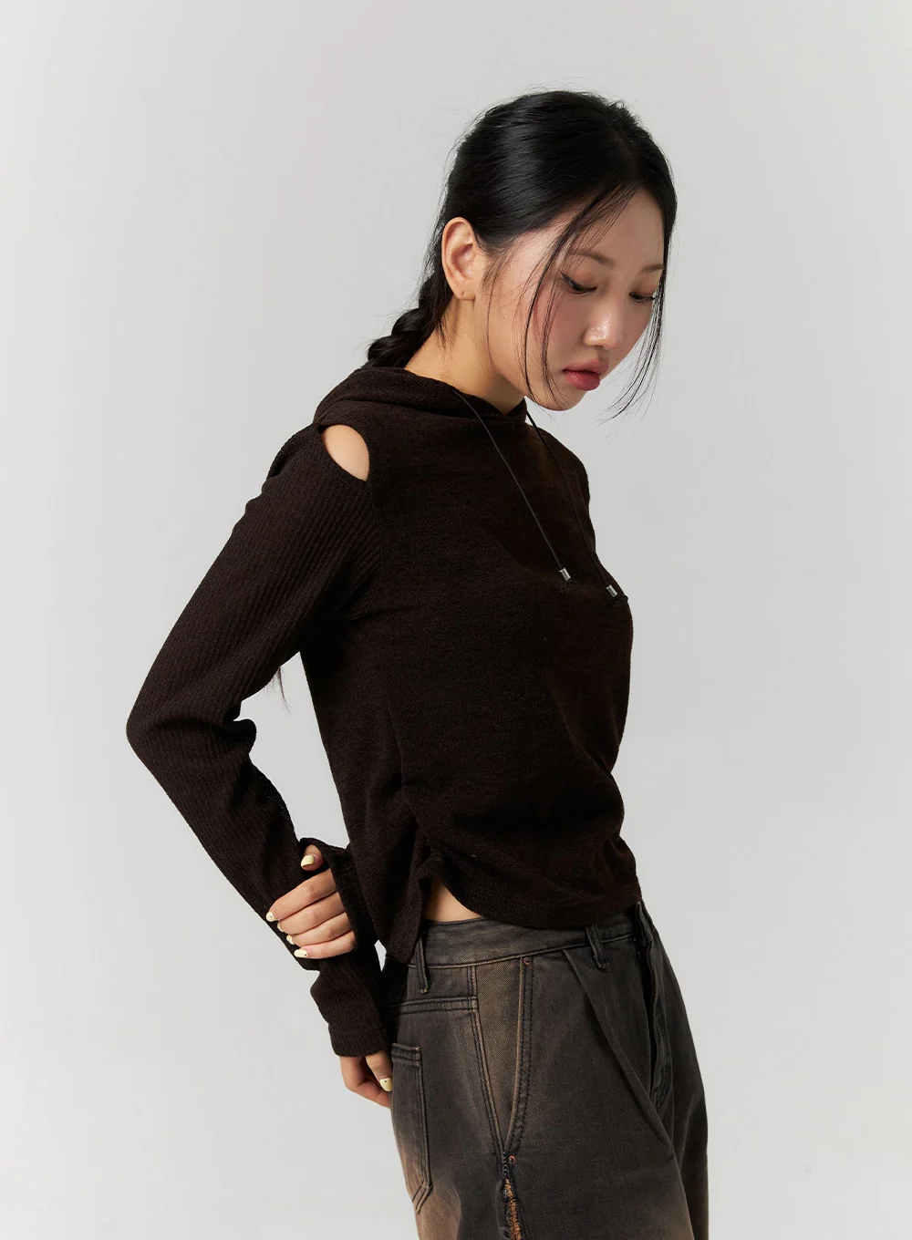 Cutout Hoodie CS312 - Image 9