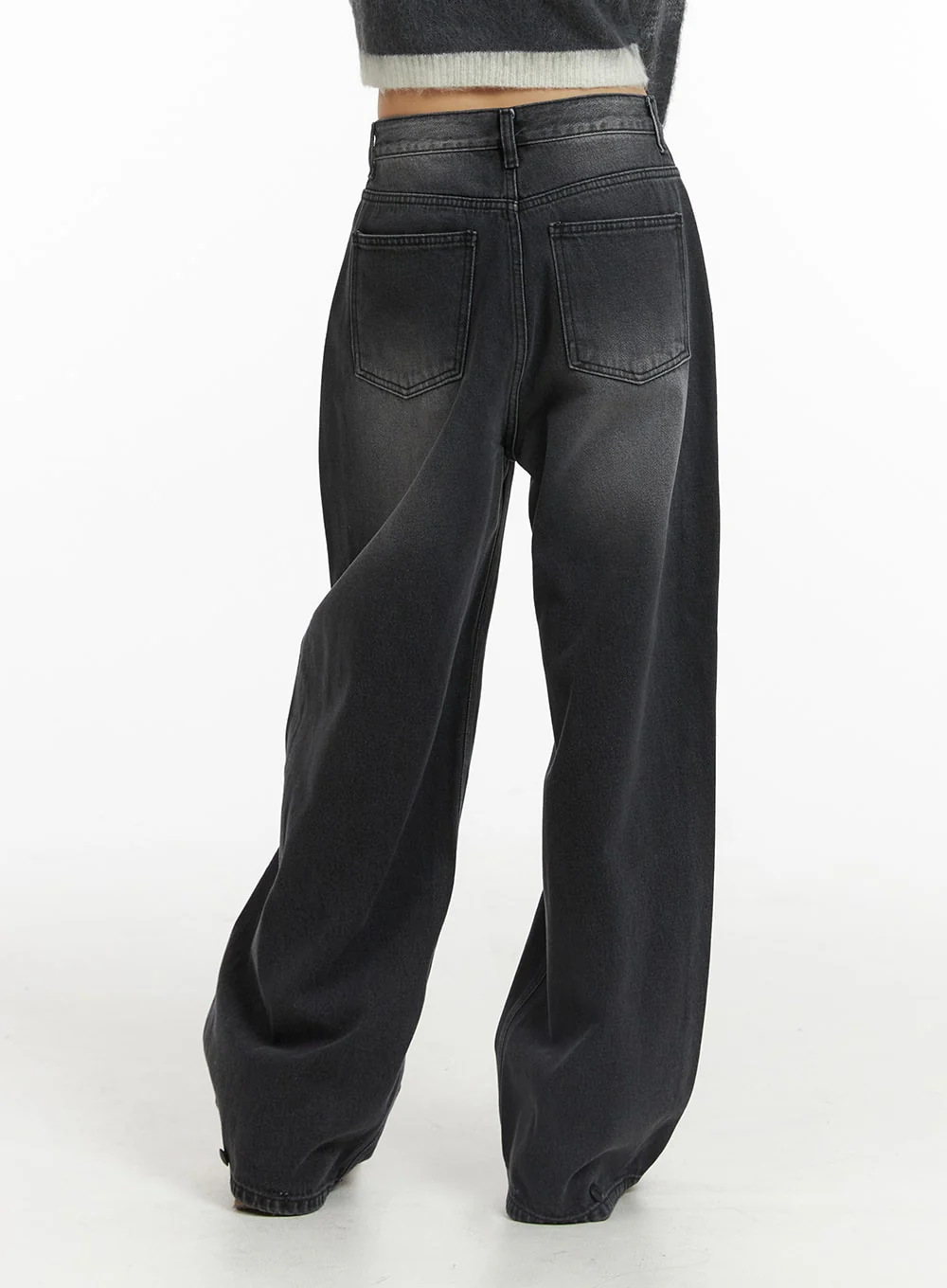 Denim Mid-Waist Pocket Wide Leg Jeans CJ415 - Image 8