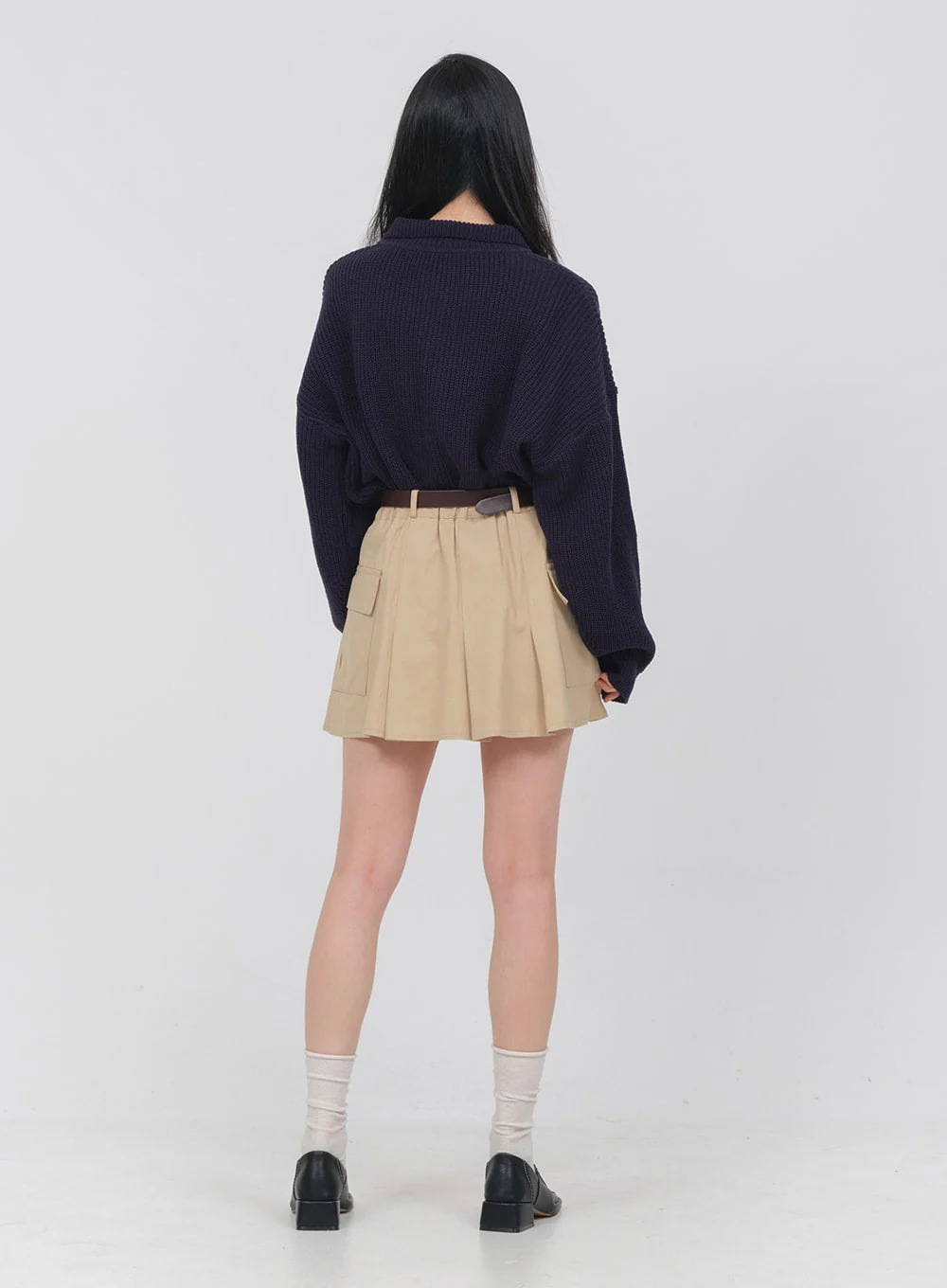 Double Pocket Pleated Mini Skirt OA01 - Image 12