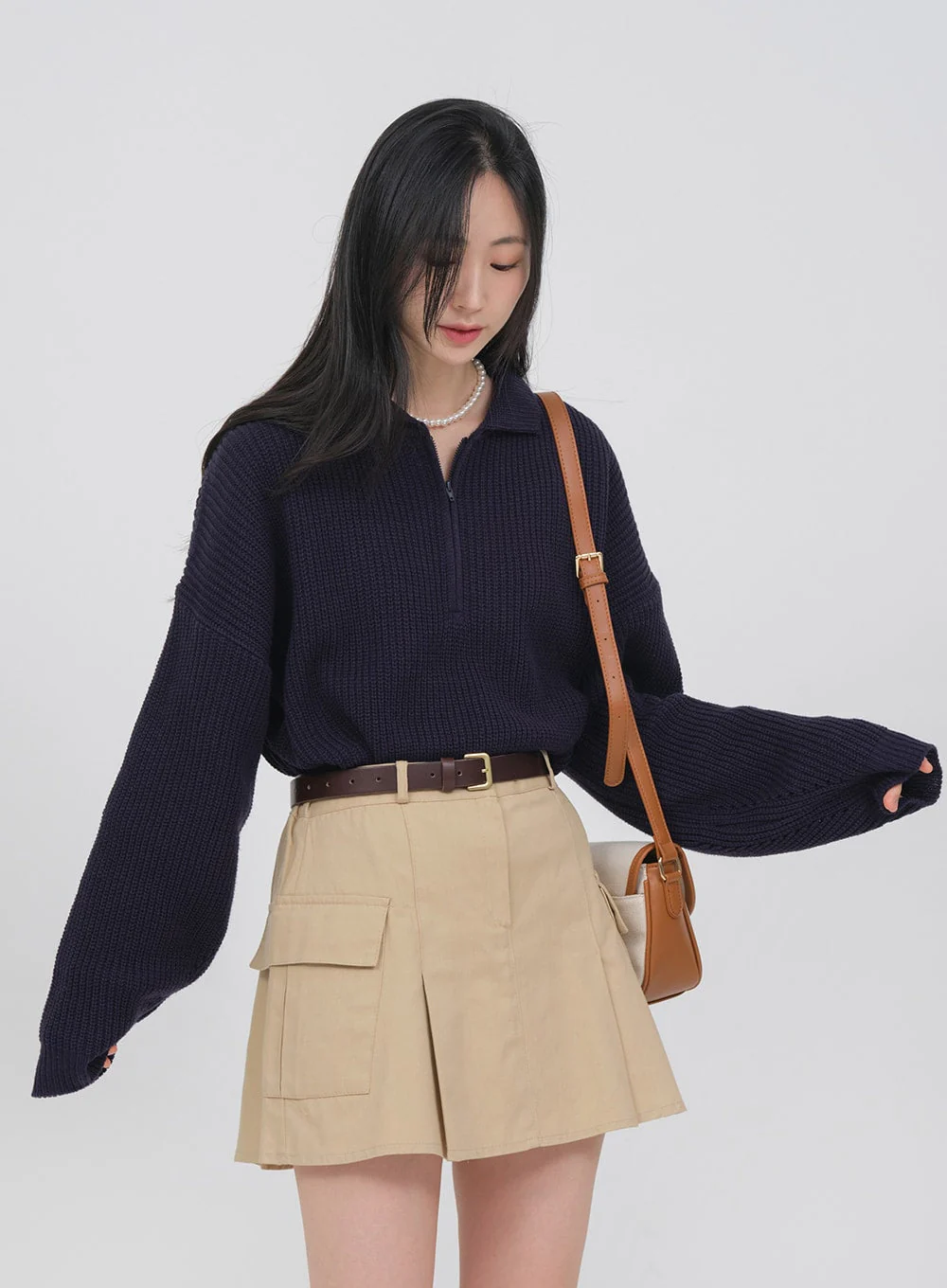 Double Pocket Pleated Mini Skirt OA01 - Image 13