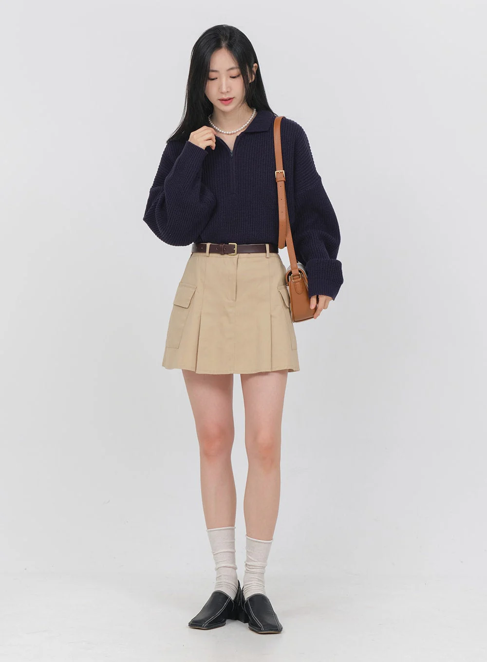 Double Pocket Pleated Mini Skirt OA01 - Image 14