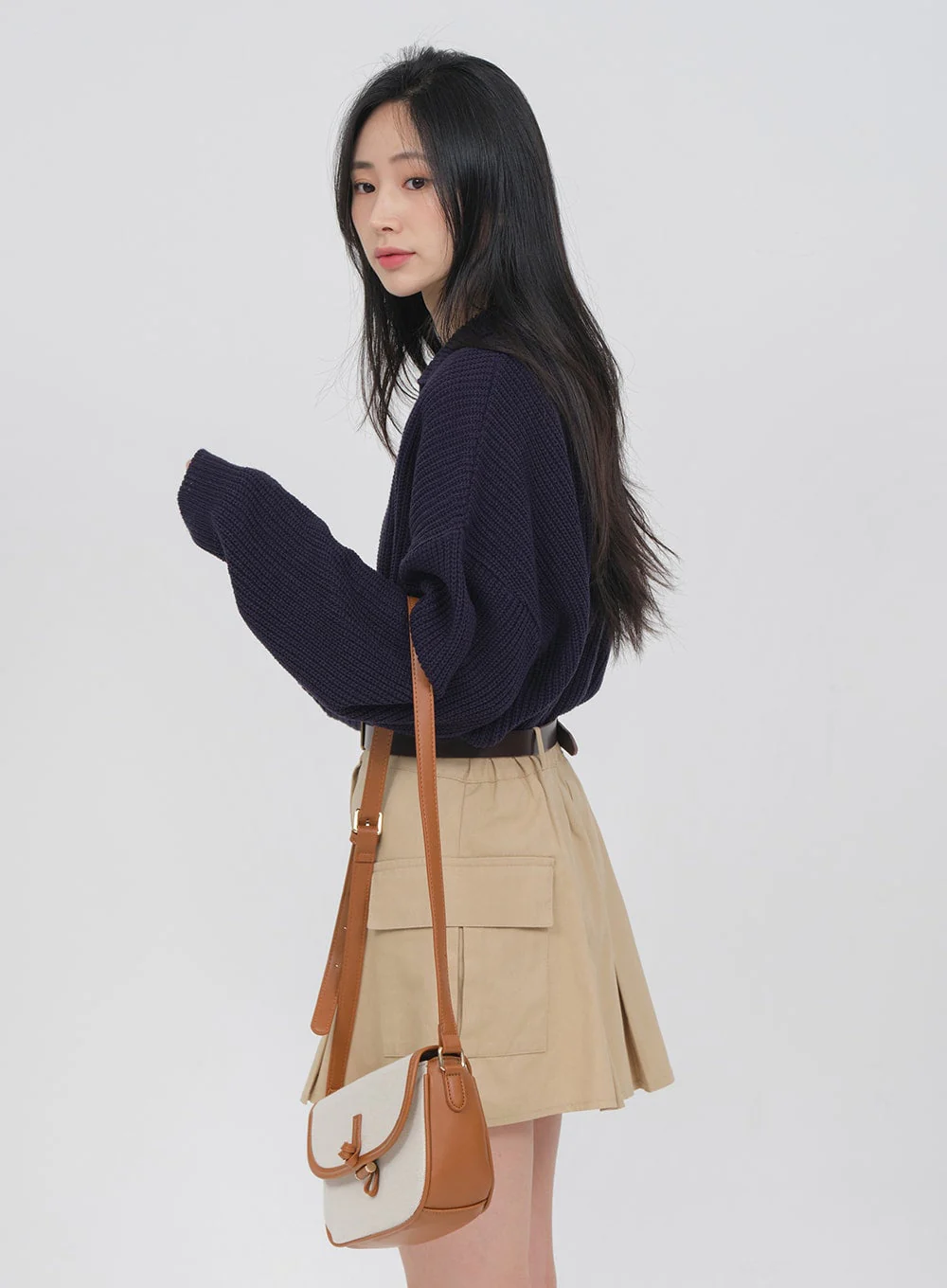 Double Pocket Pleated Mini Skirt OA01 - Image 16