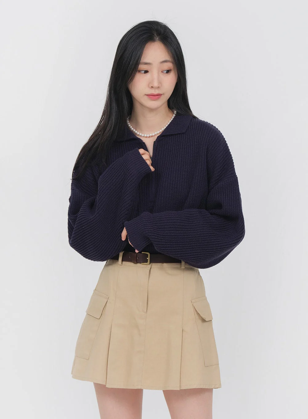 Double Pocket Pleated Mini Skirt OA01 - Image 8