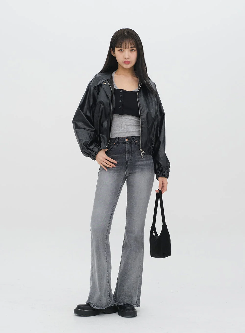 Faux Leather Crop Jacket J19 - Image 11