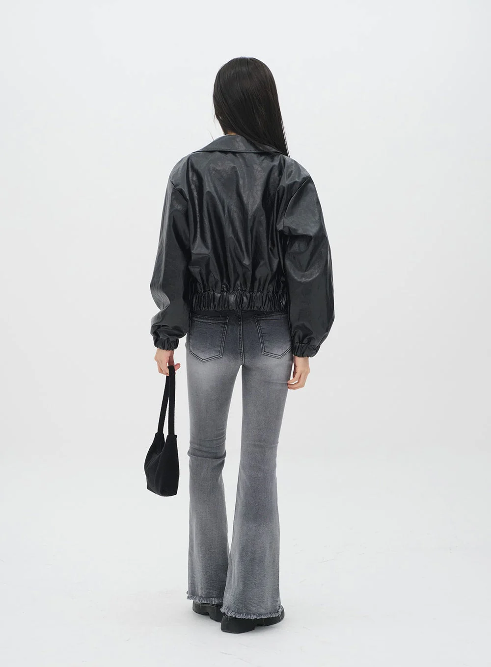 Faux Leather Crop Jacket J19 - Image 12