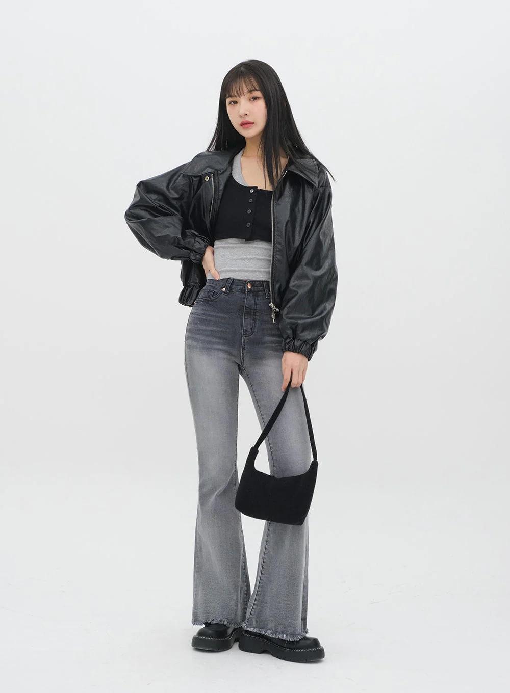 Faux Leather Crop Jacket J19 - Image 4