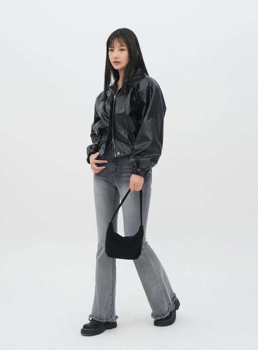 Faux Leather Crop Jacket J19 - Image 8