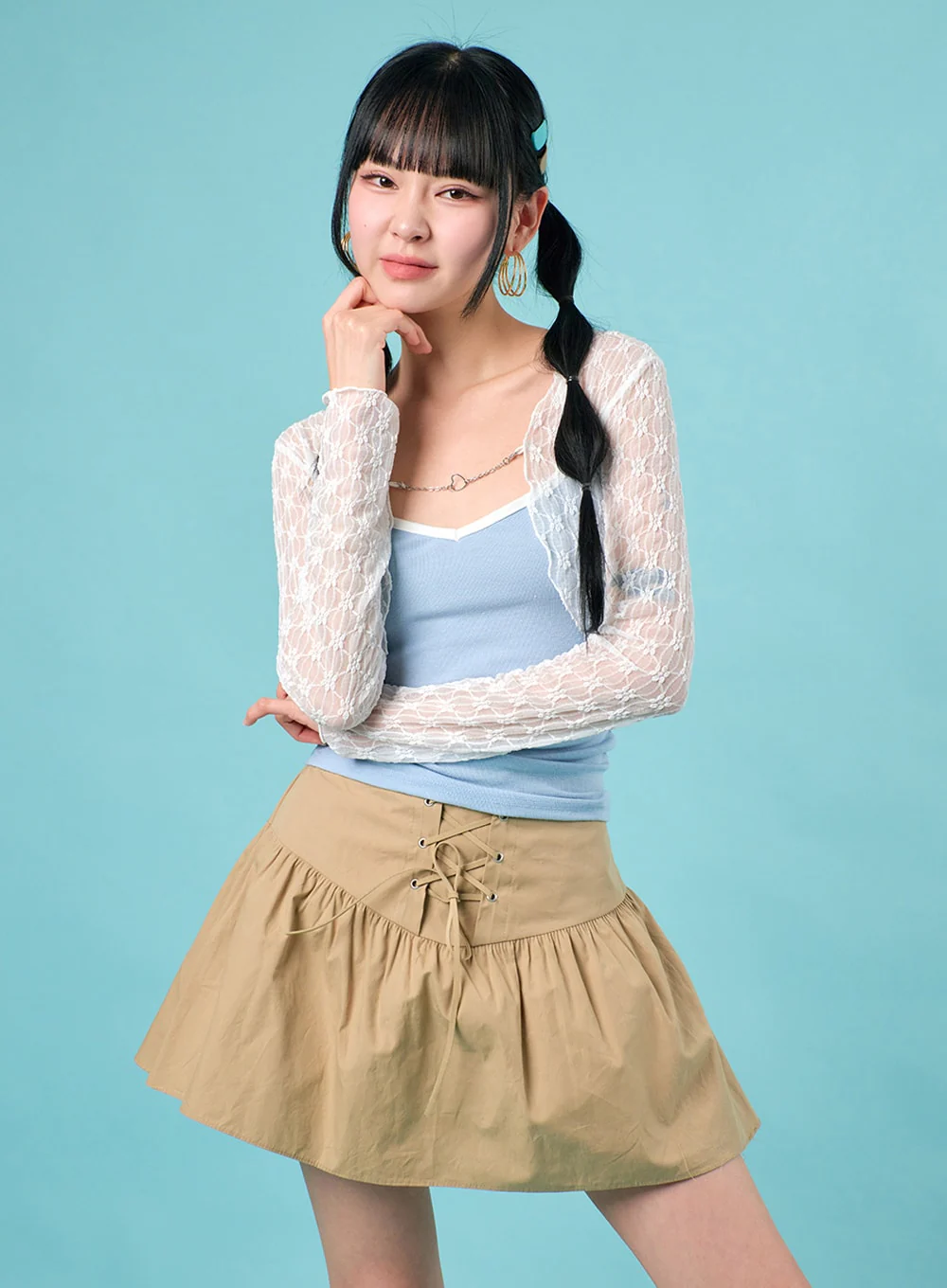 Floral Chained Cardigan IJ430 - Image 5