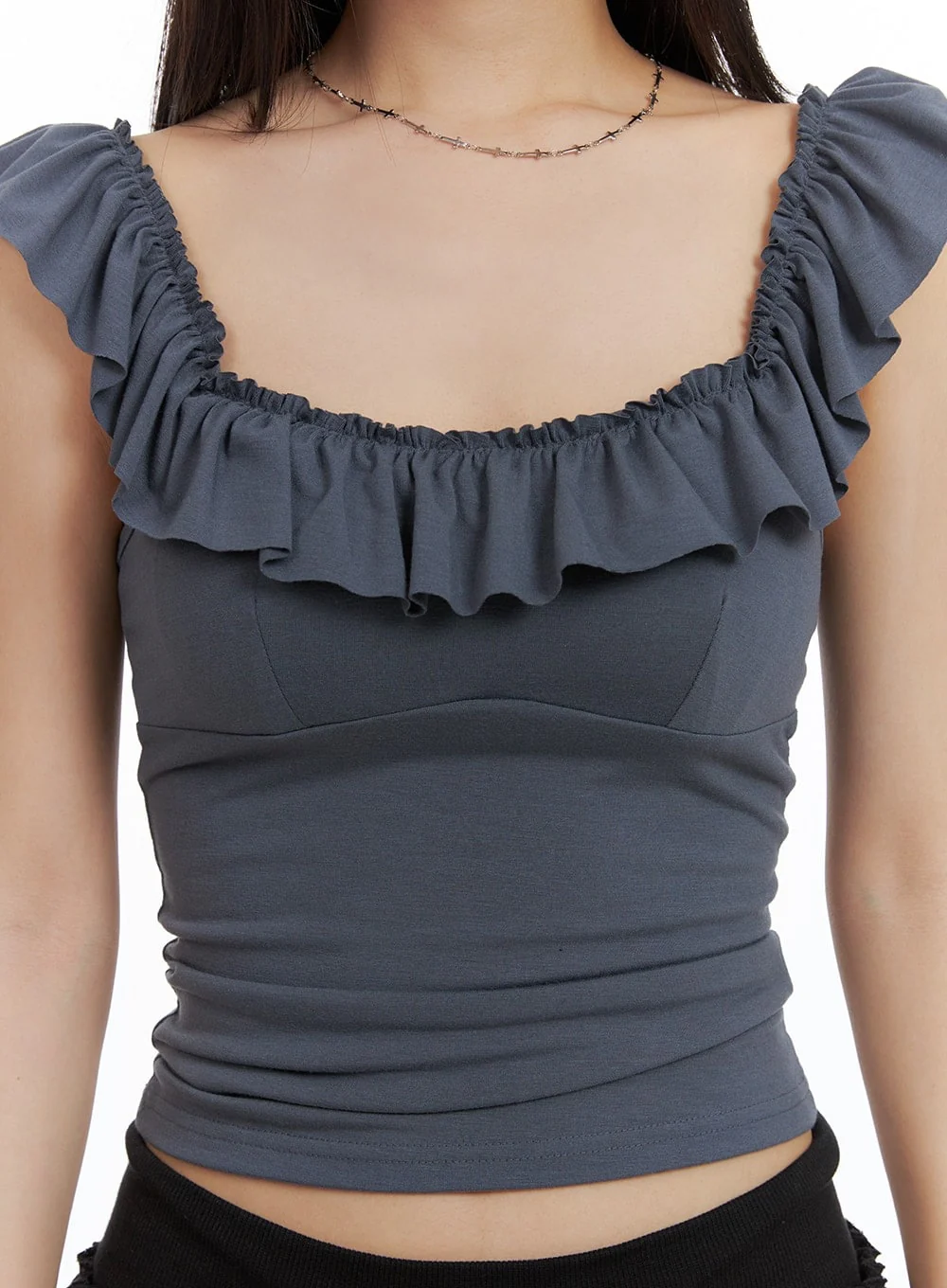 Frill Square Neck Sleeveless Top CA409 - Image 3