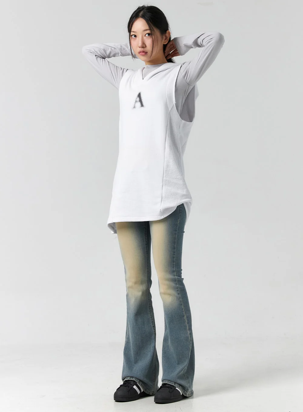 Graphic Sleeveless Long Hoodie CS302 - Image 10