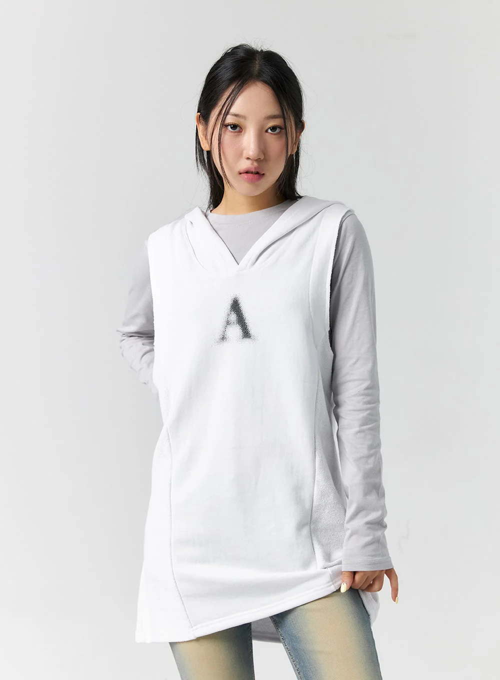 Graphic Sleeveless Long Hoodie CS302 - Image 4