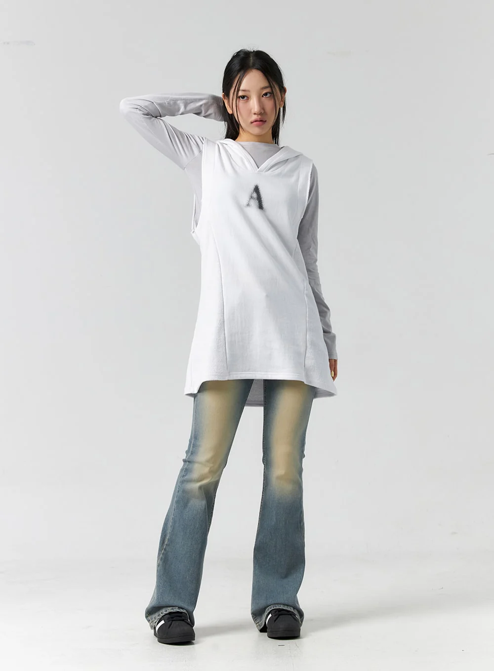 Graphic Sleeveless Long Hoodie CS302 - Image 6