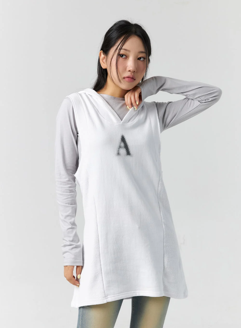 Graphic Sleeveless Long Hoodie CS302 - Image 8