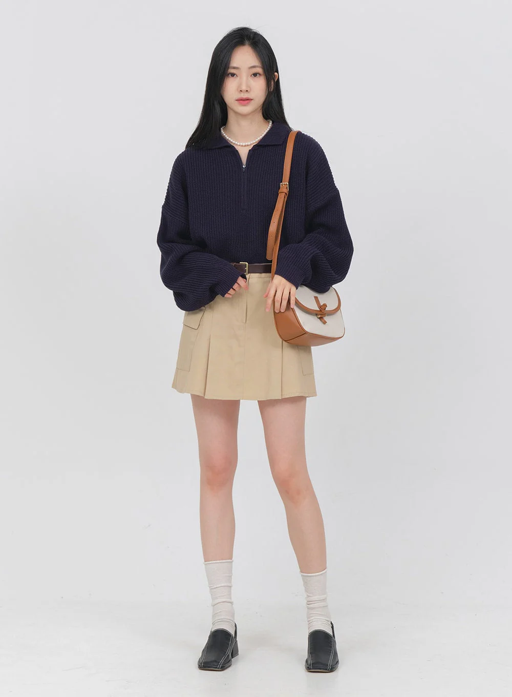 Half Zip-up Knitted Sweat Shirt OA01 - Image 13