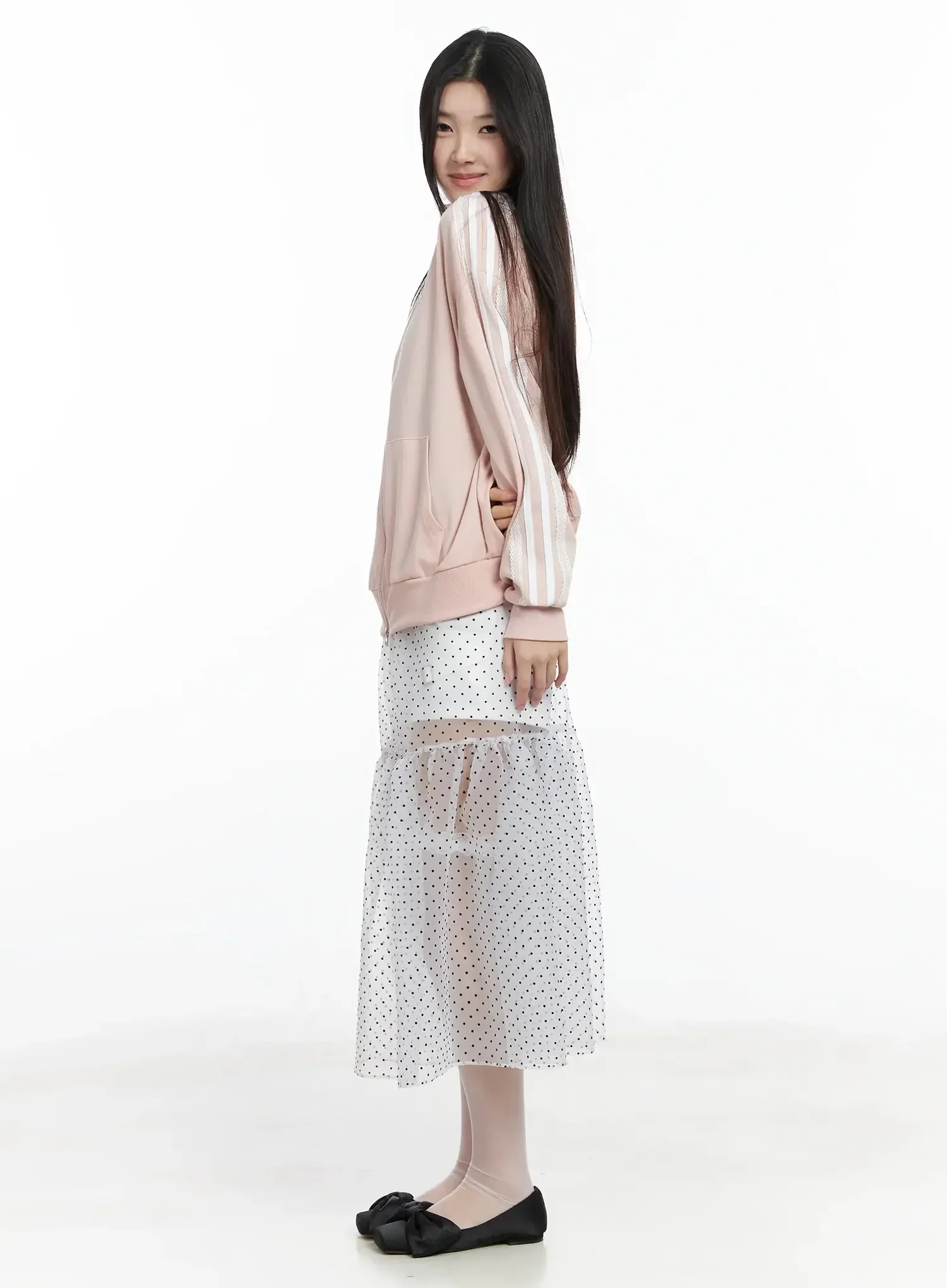 Lace Trim Zip Up Jacket IM504 - Image 11