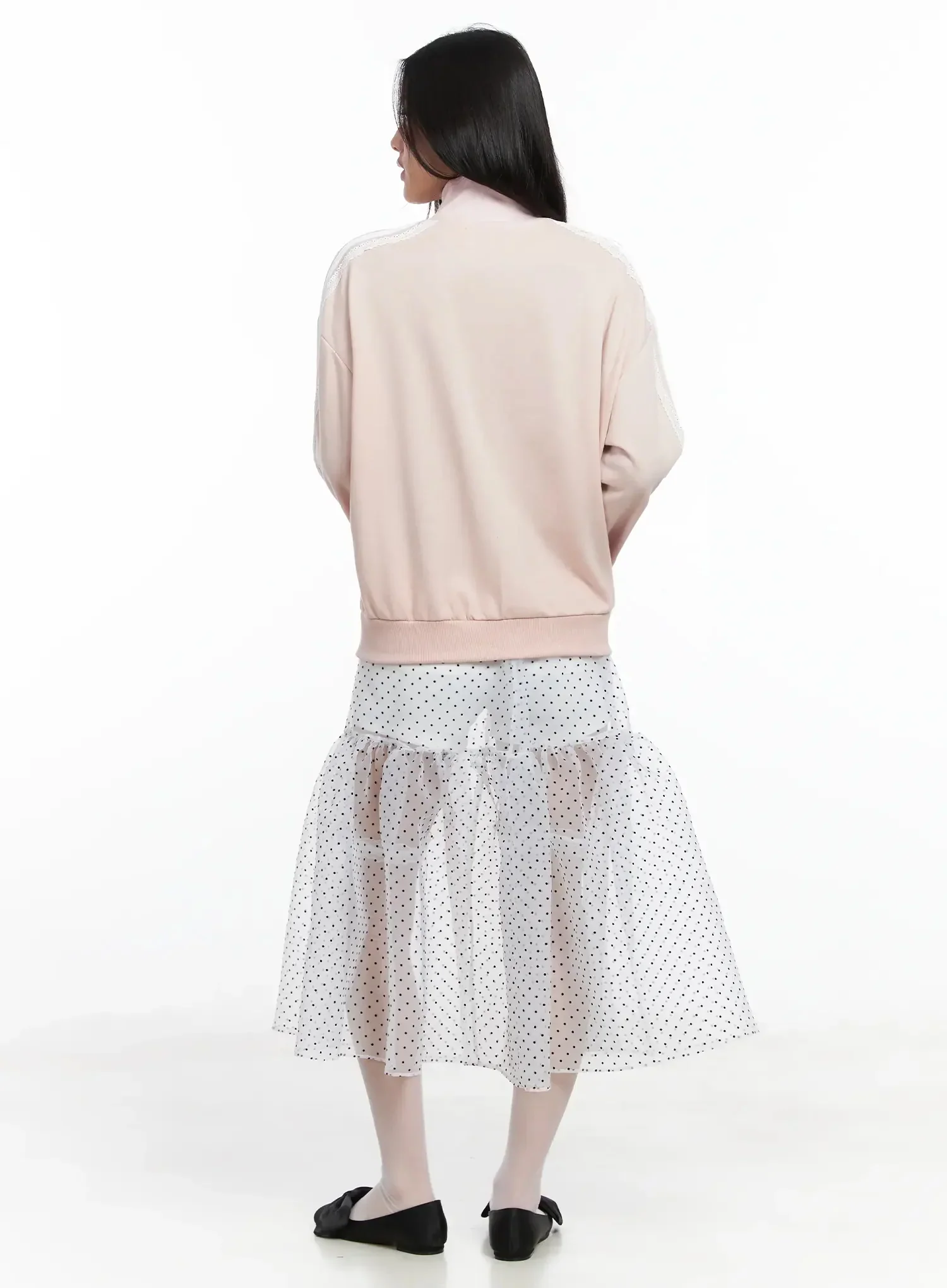 Lace Trim Zip Up Jacket IM504 - Image 12