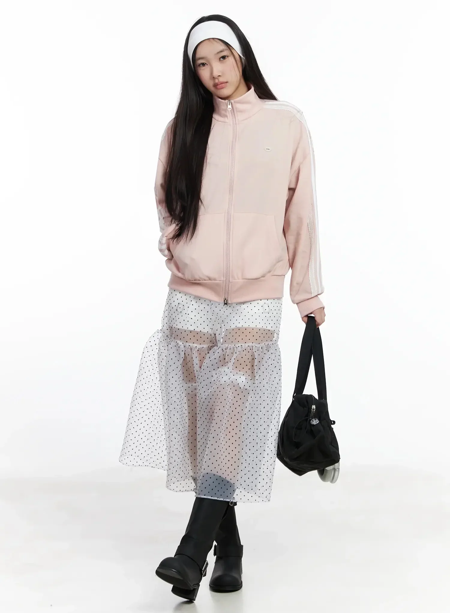 Lace Trim Zip Up Jacket IM504 - Image 13