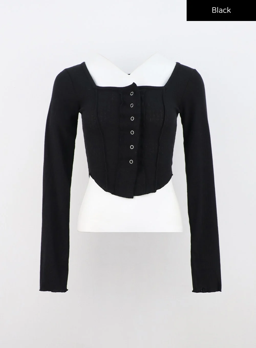 Long Sleeve Square Neck Crop Tee CN303 - Image 10