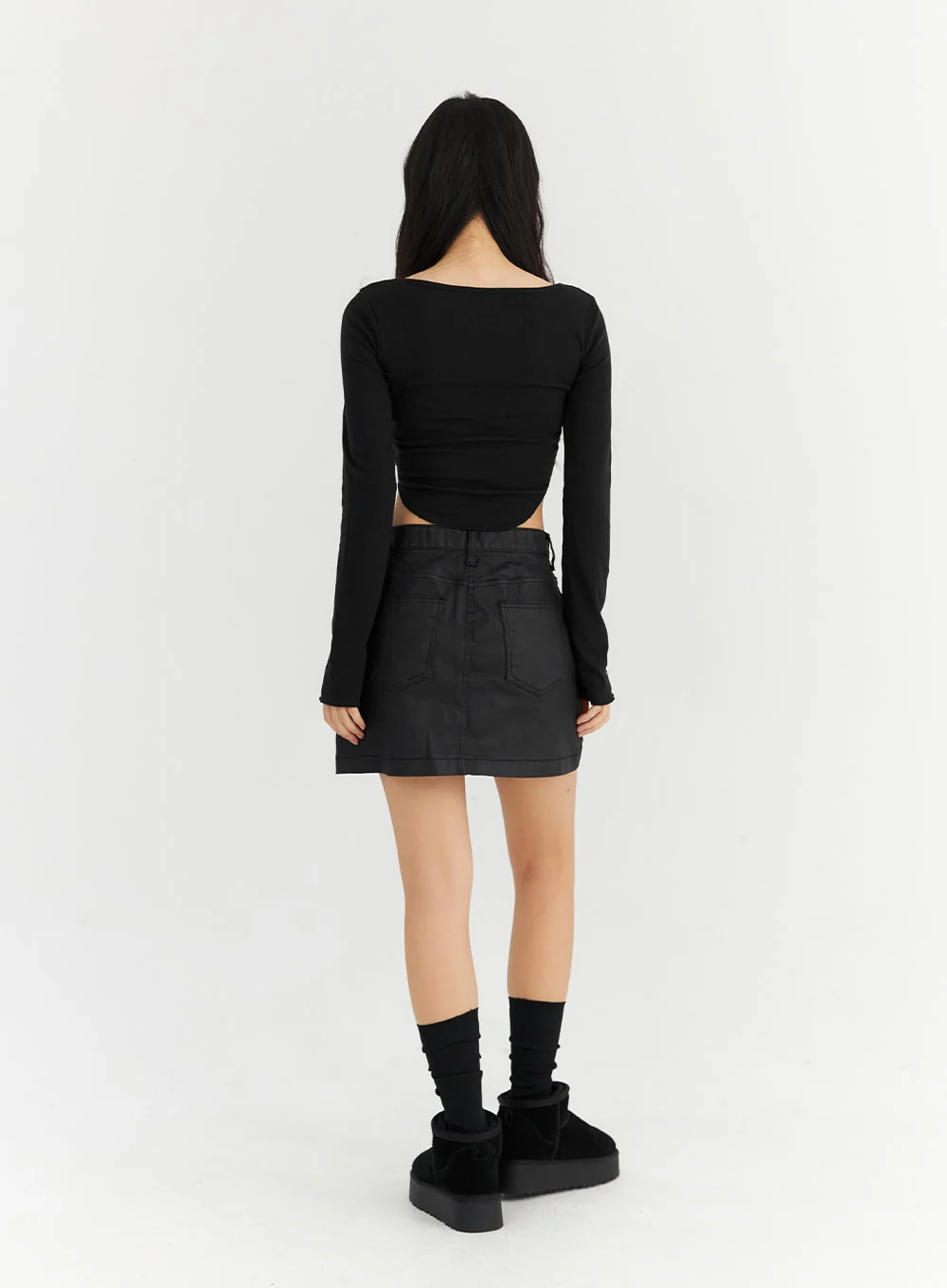 Long Sleeve Square Neck Crop Tee CN303 - Image 7