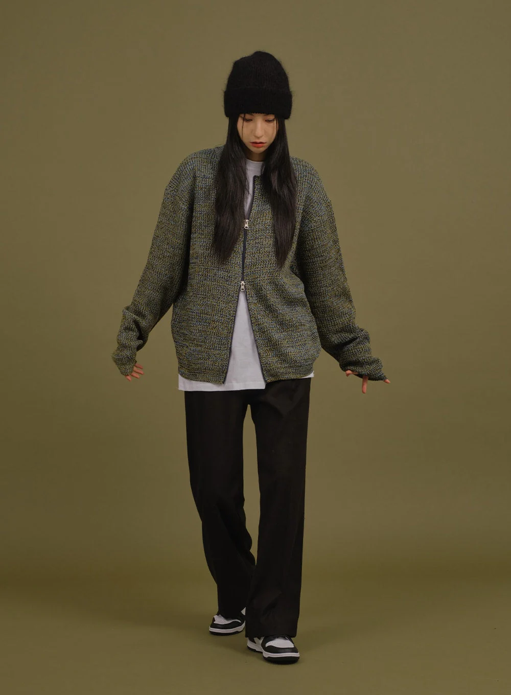 Loose Fit Knit with Two Way Zip - Image 3