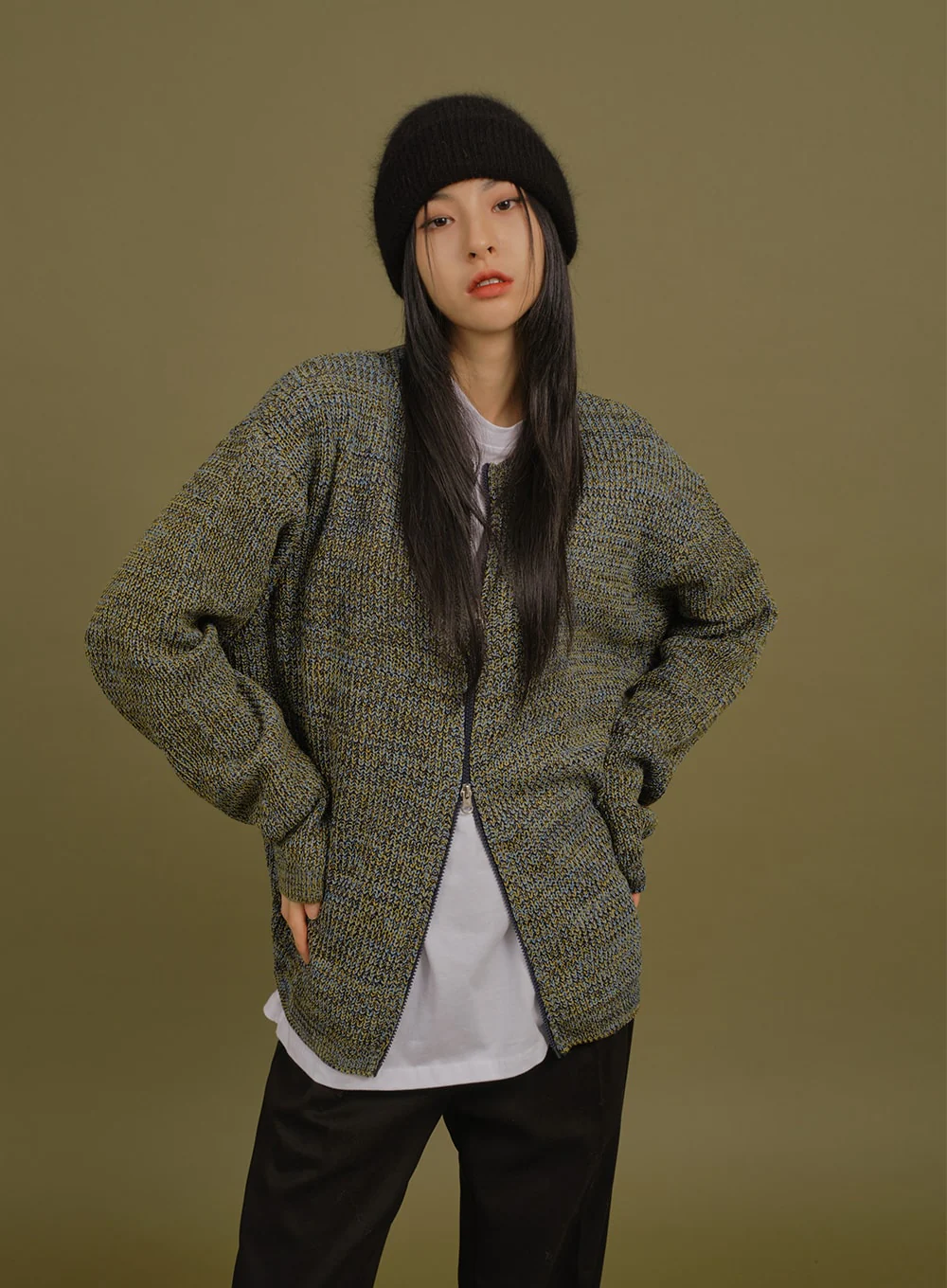 Loose Fit Knit with Two Way Zip - Image 8