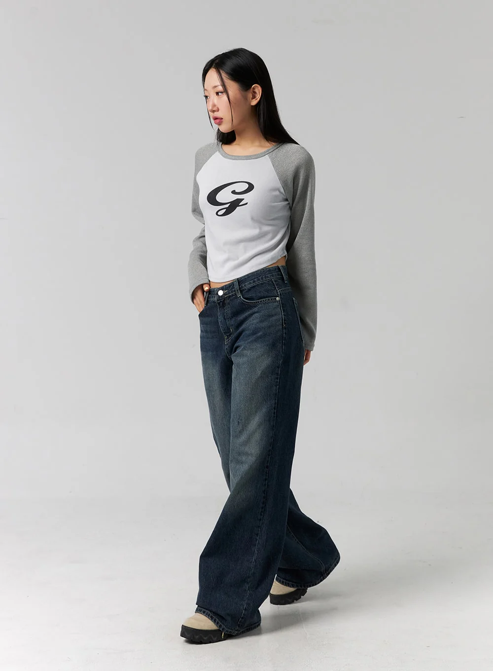Low Rise Washed Wide Jeans CG315 - Image 8