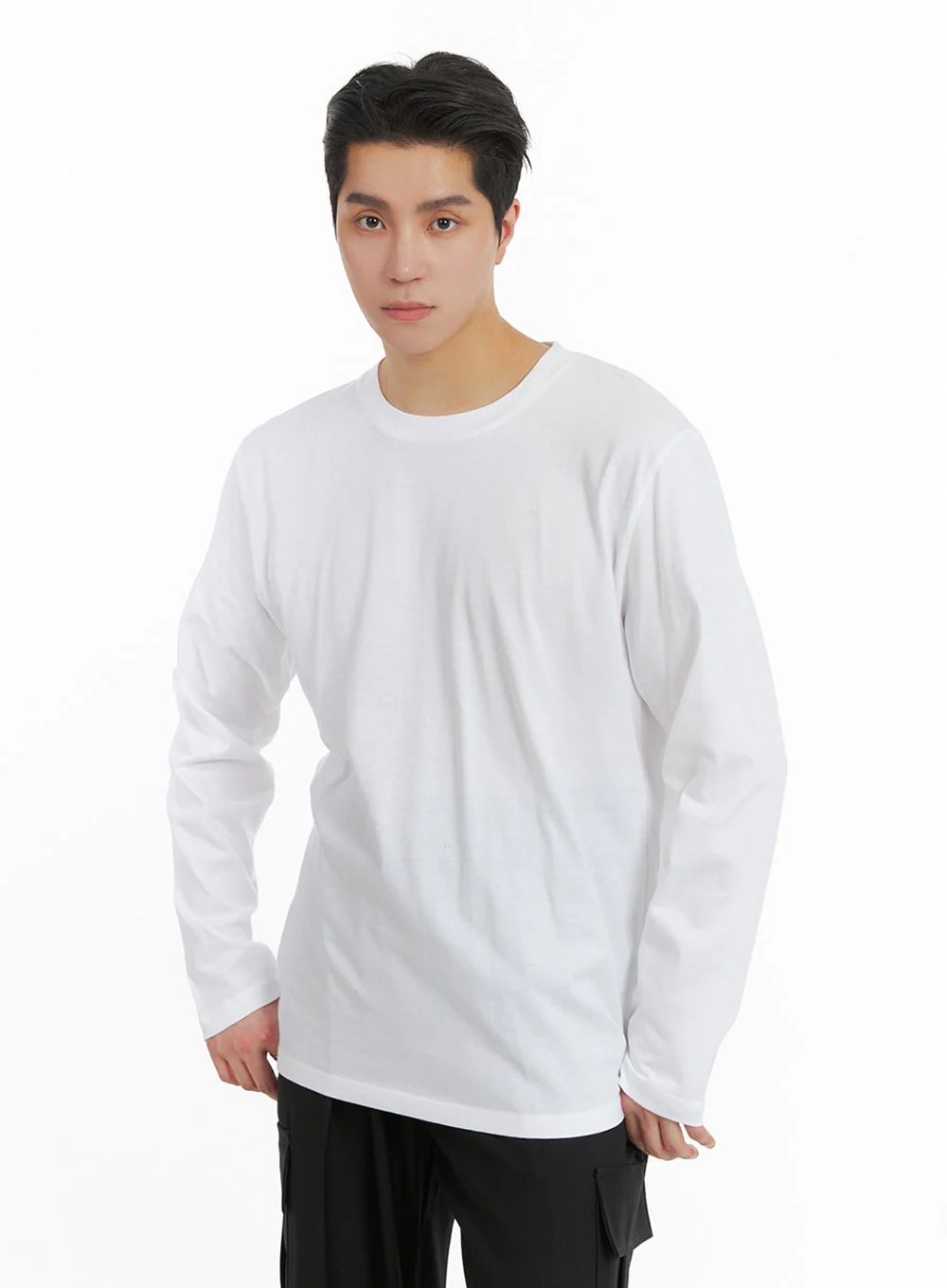 Men's Basic Cotton Long Sleeve T-Shirt IA401 - Image 3