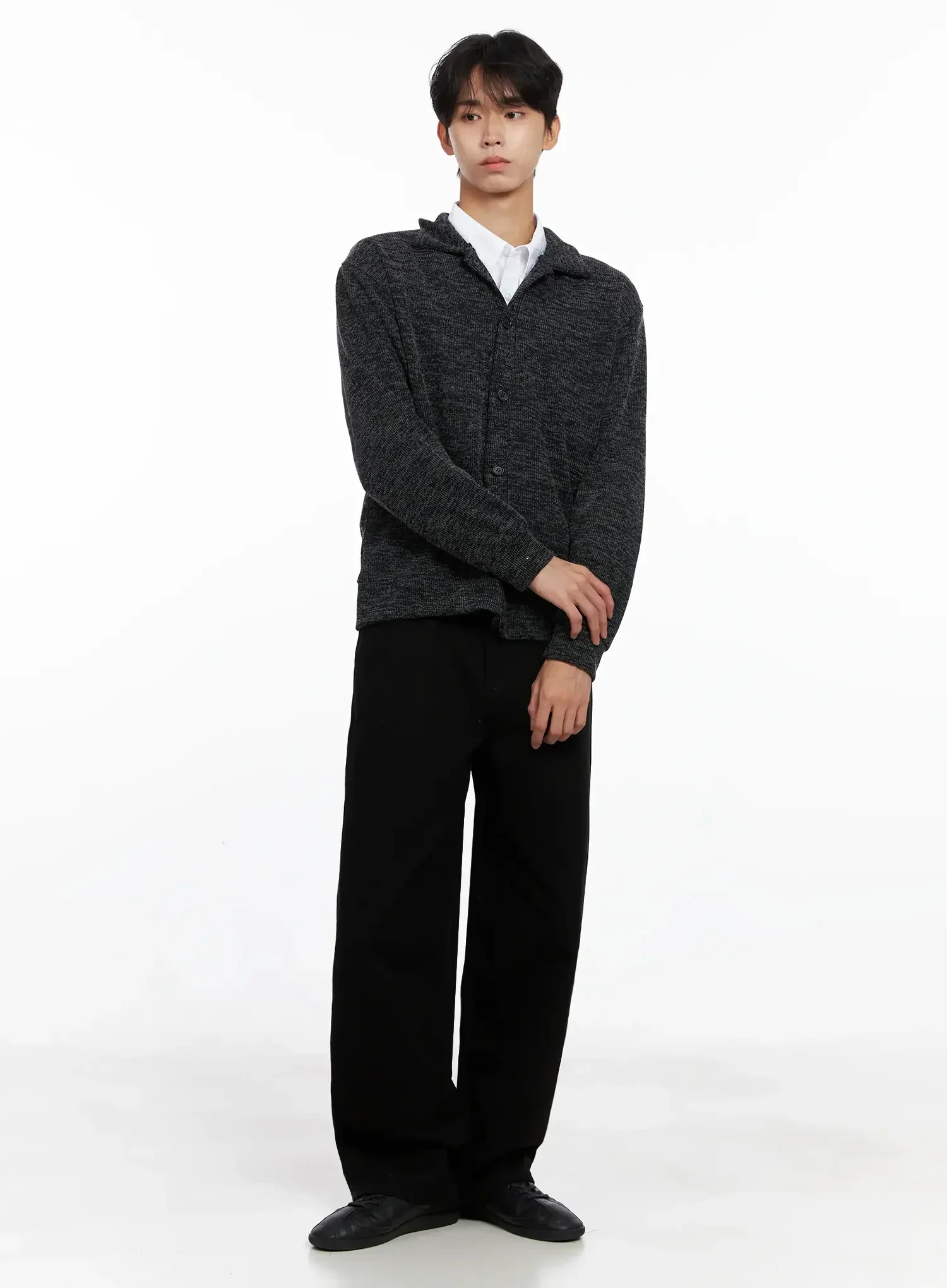 Men's Button-Up Collar Knit Cardigan IO516 - Image 10