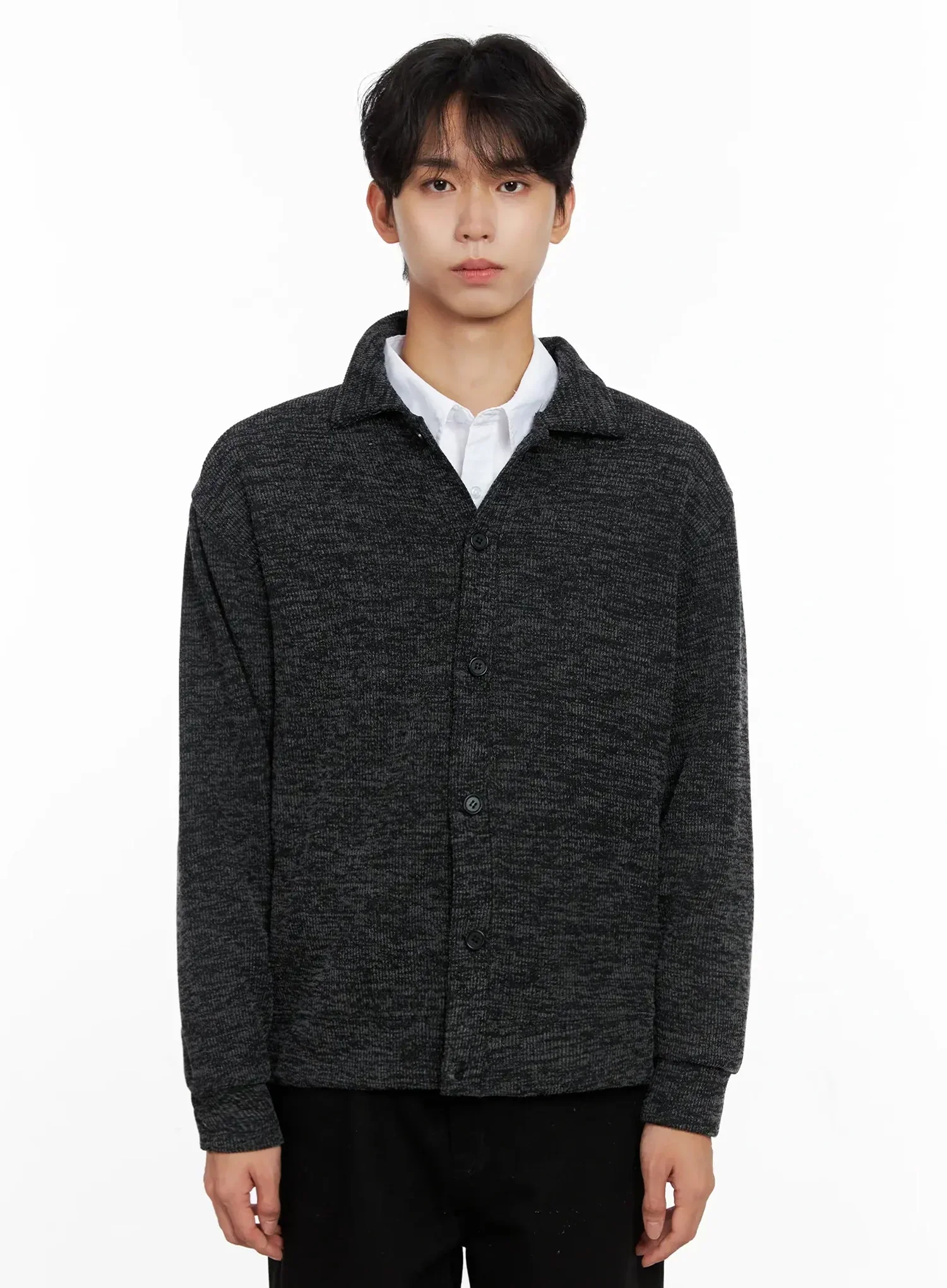 Men's Button-Up Collar Knit Cardigan IO516 - Image 12