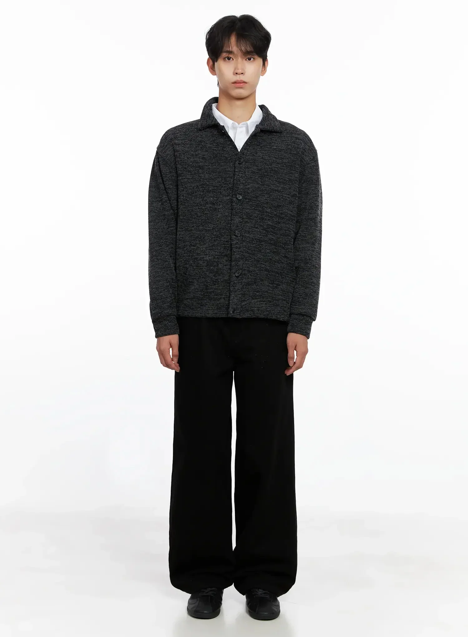 Men's Button-Up Collar Knit Cardigan IO516 - Image 6