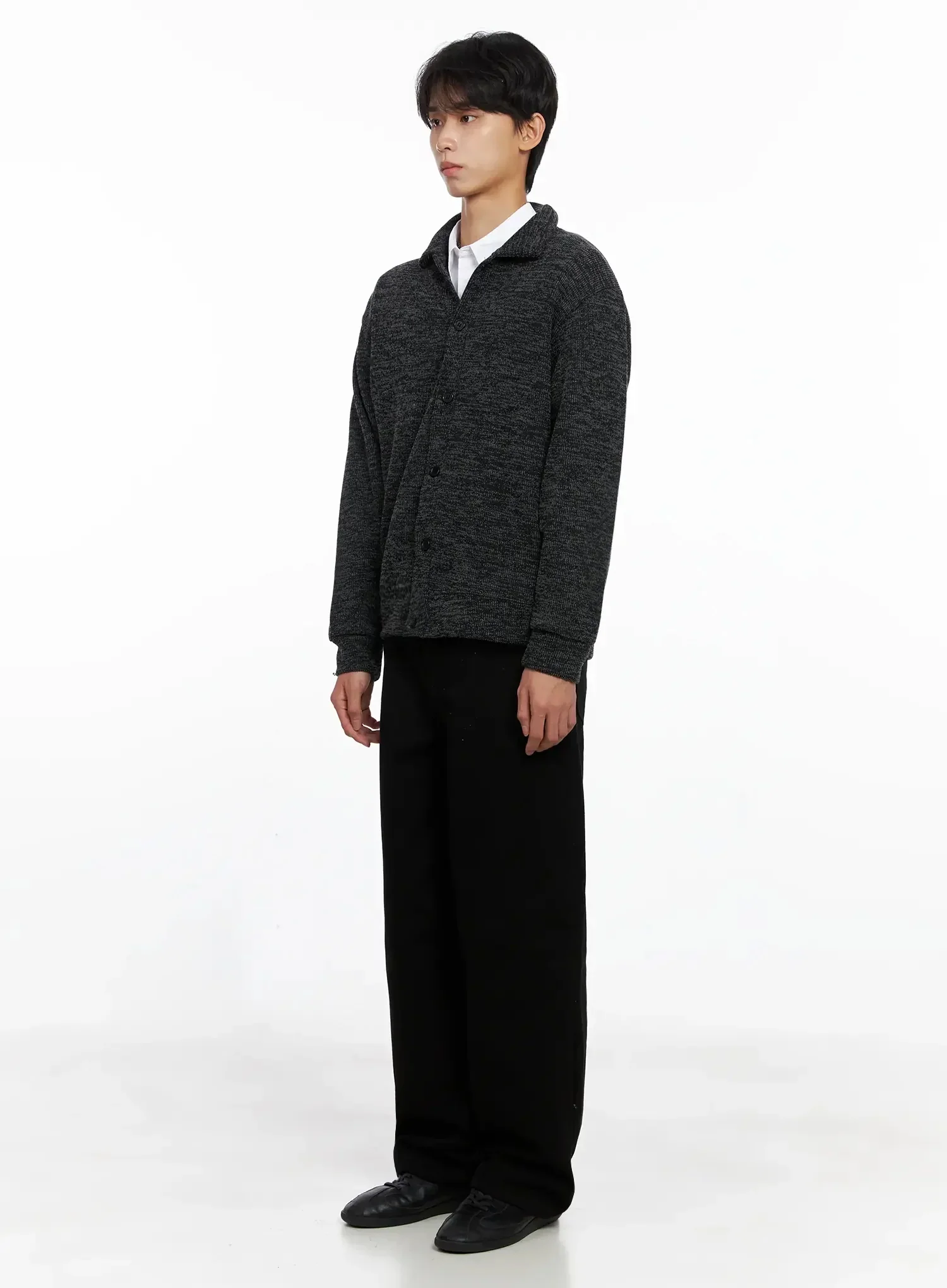 Men's Button-Up Collar Knit Cardigan IO516 - Image 7