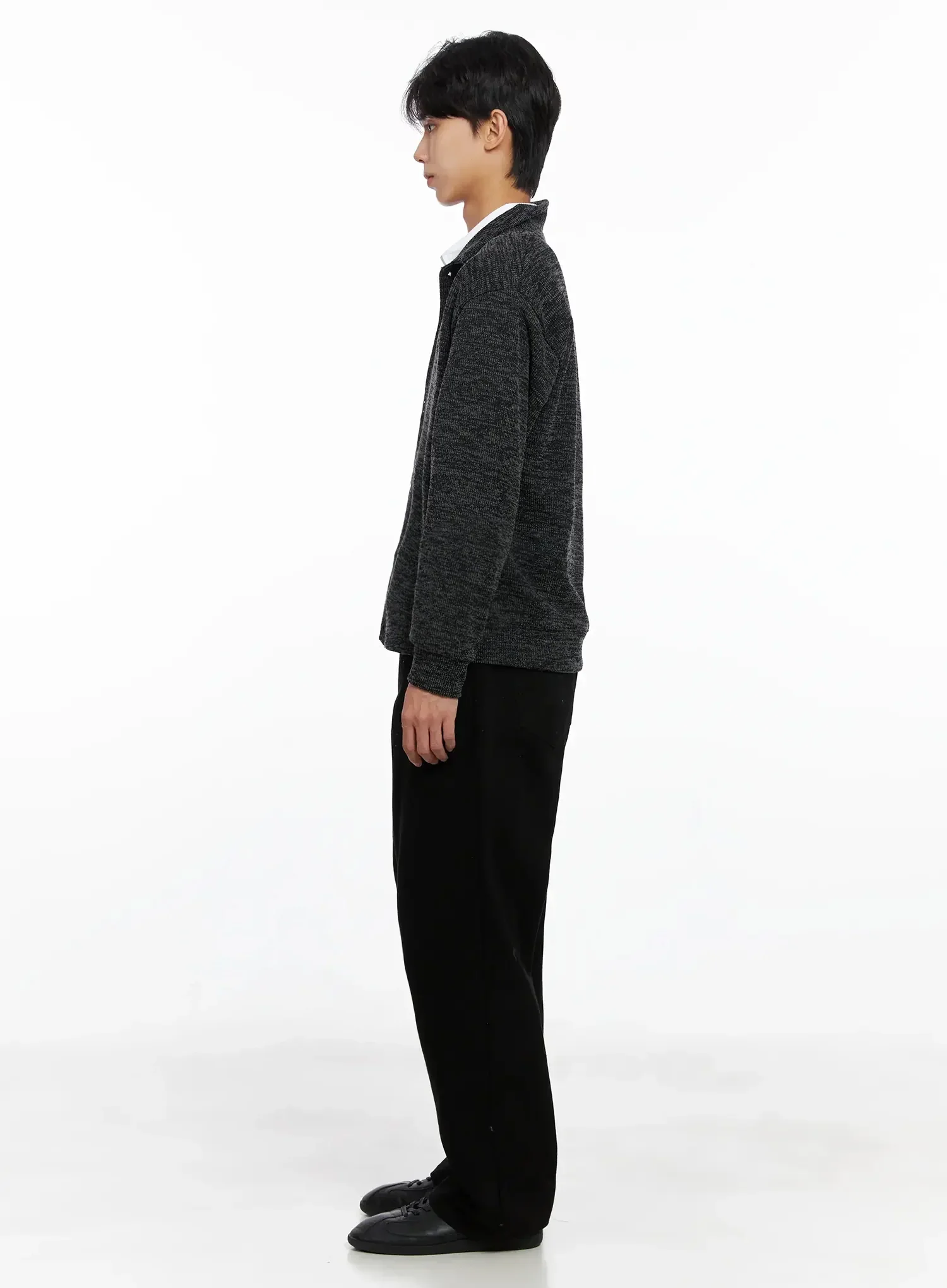 Men's Button-Up Collar Knit Cardigan IO516 - Image 8