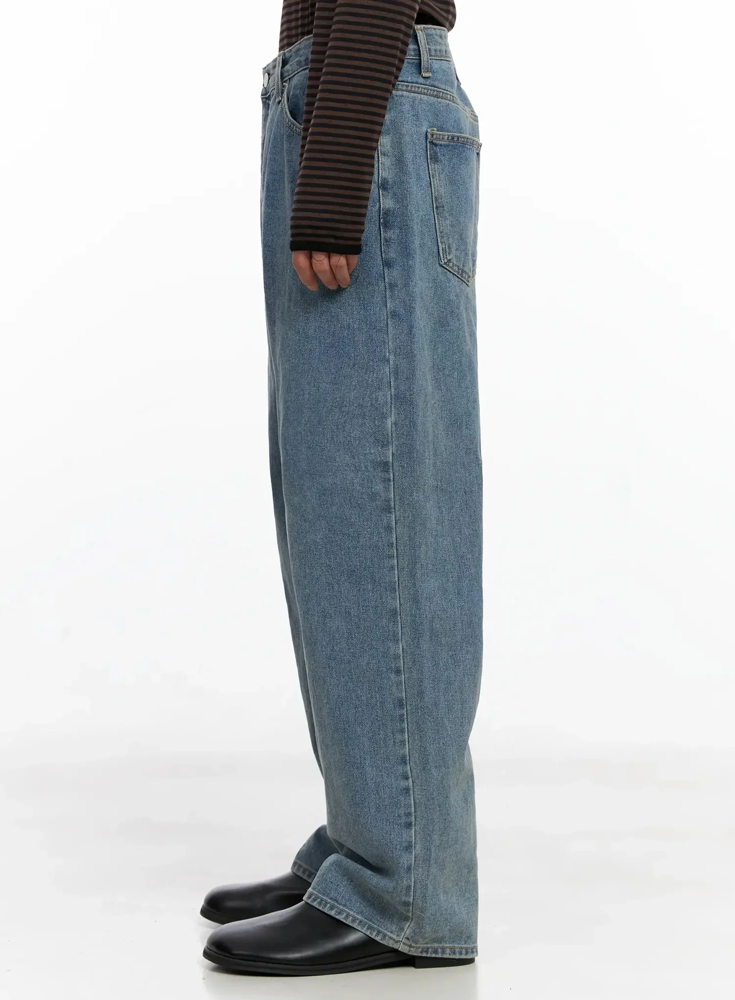 Men's Classic Blue Denim Jeans IO516 - Image 7