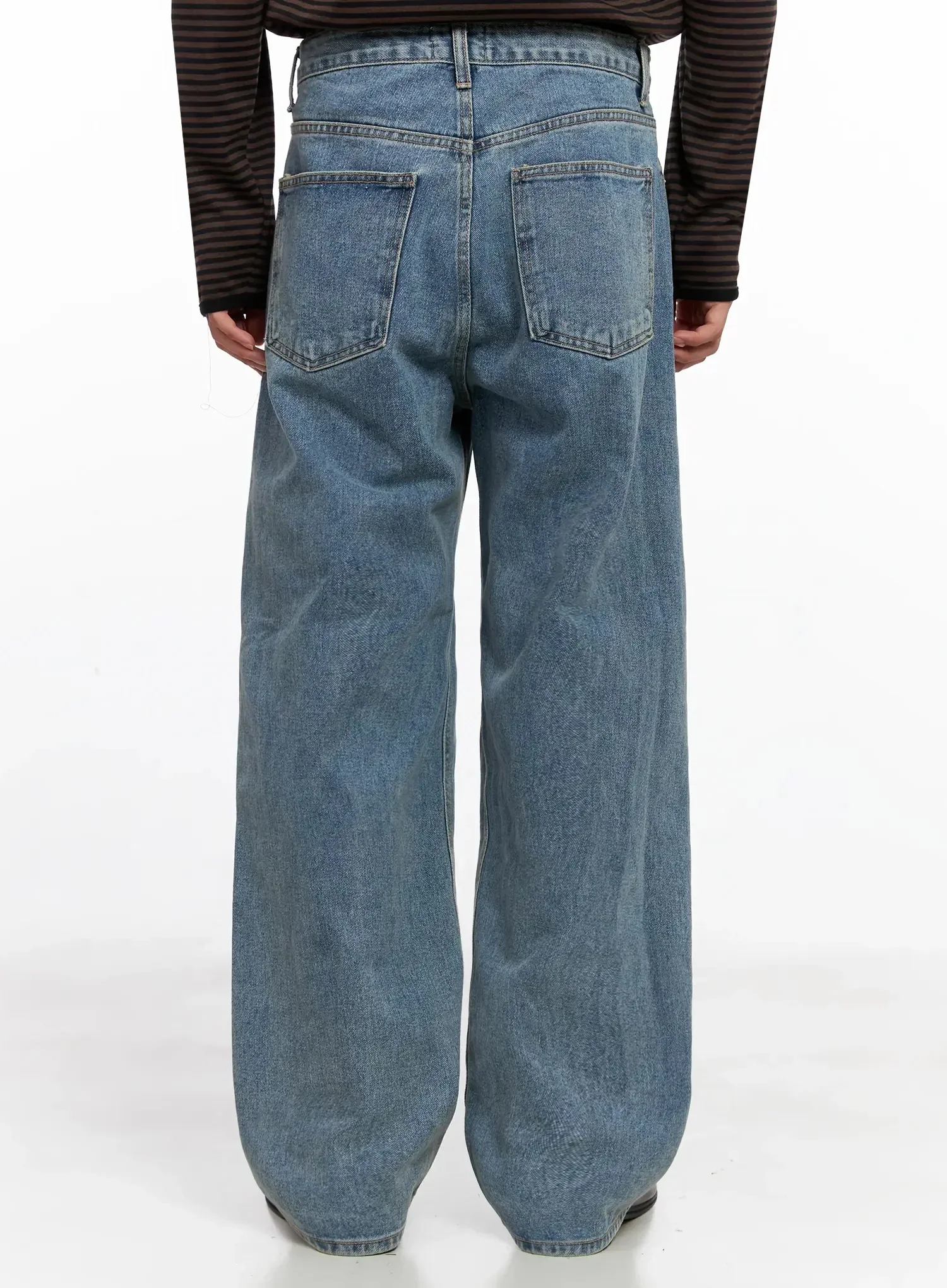 Men's Classic Blue Denim Jeans IO516 - Image 8