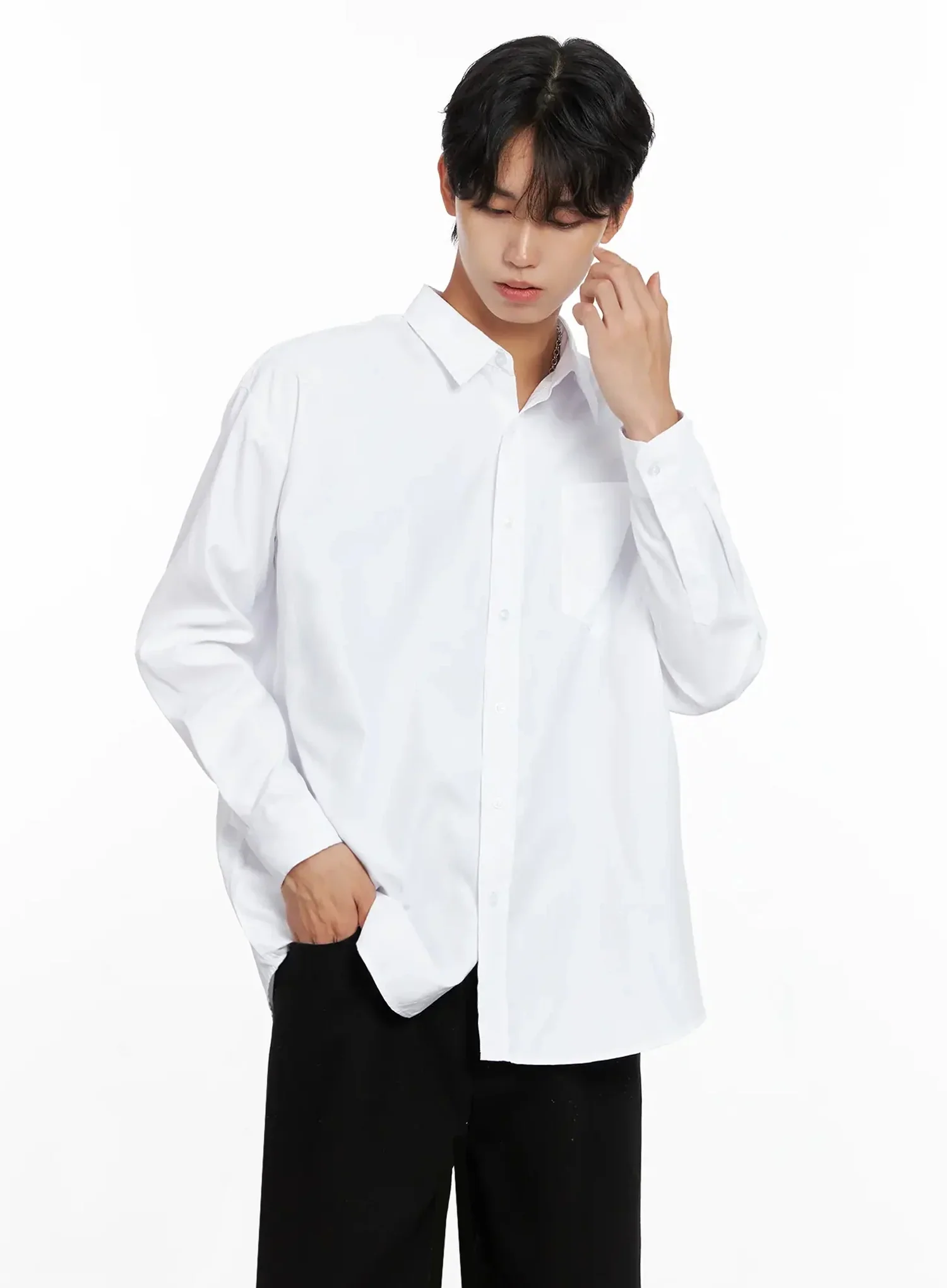Men's Essential Button-Up Shirt IO516 - Image 10