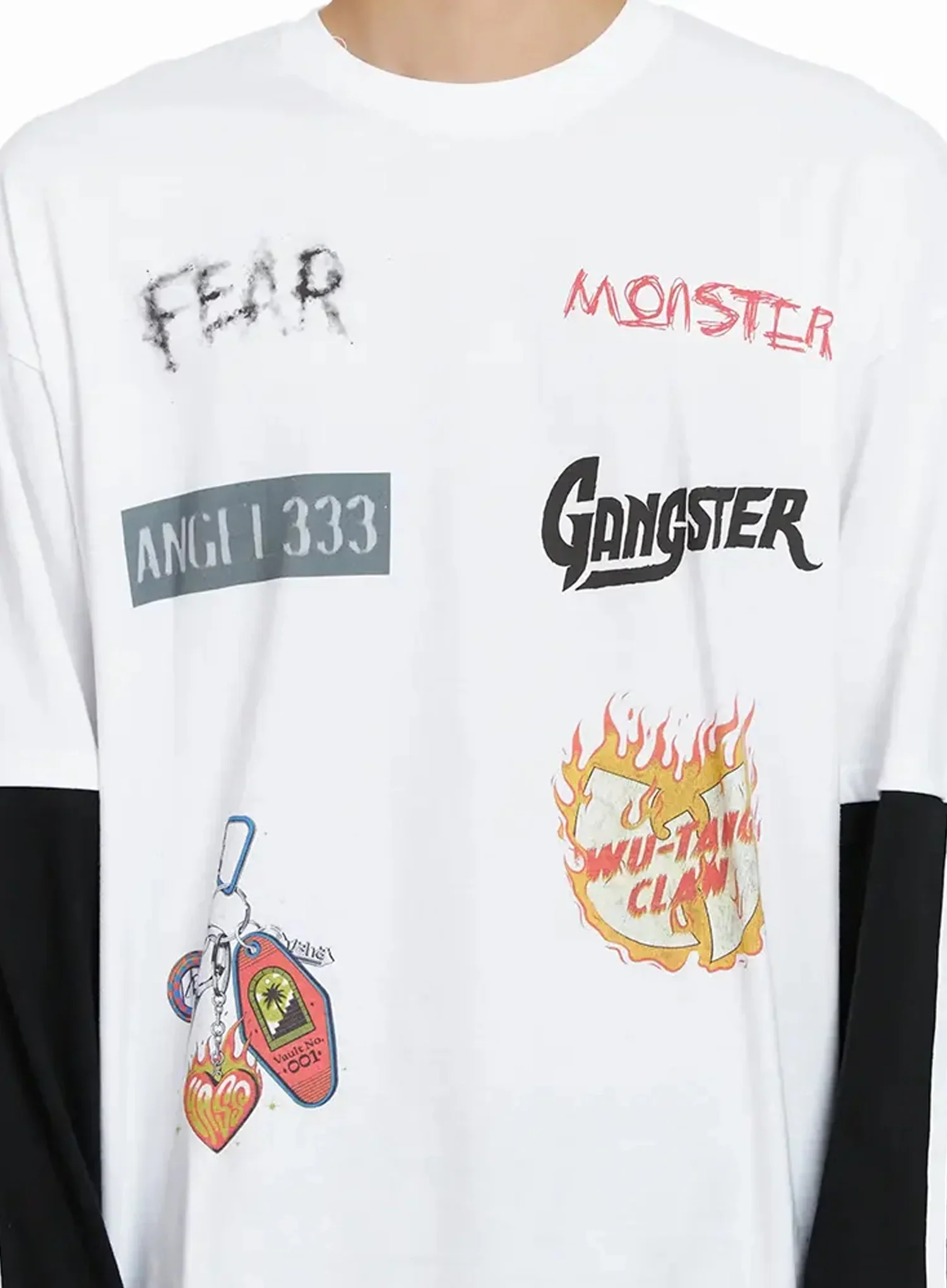 Men's Graphic Layered Long Sleeve Top IO516 - Image 4