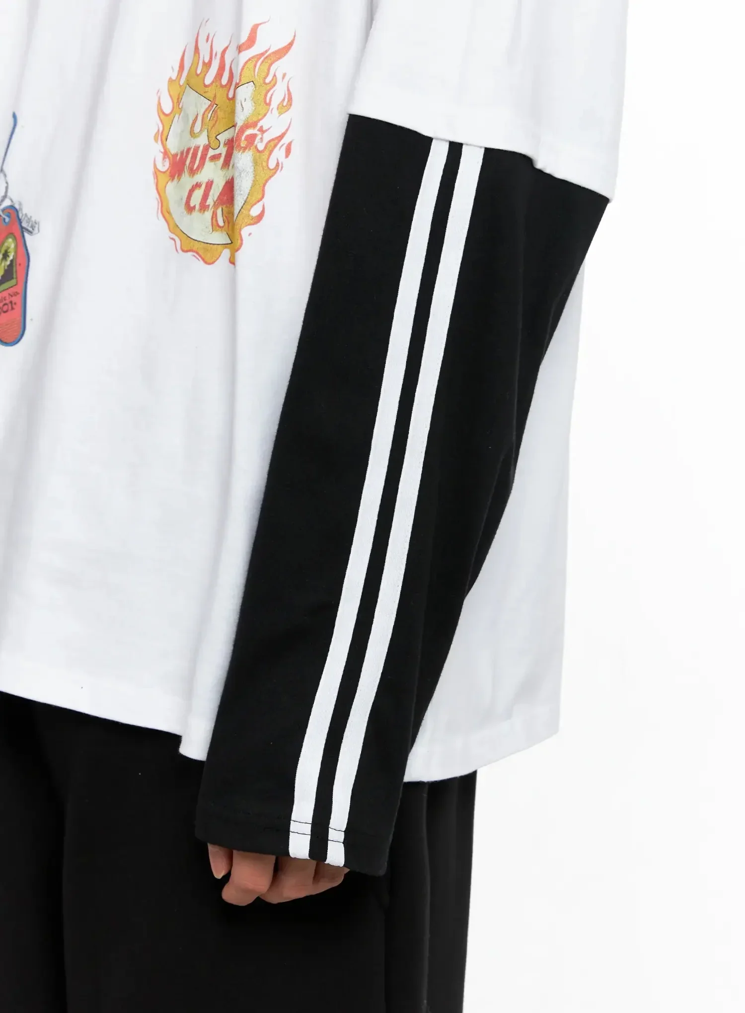 Men's Graphic Layered Long Sleeve Top IO516 - Image 5